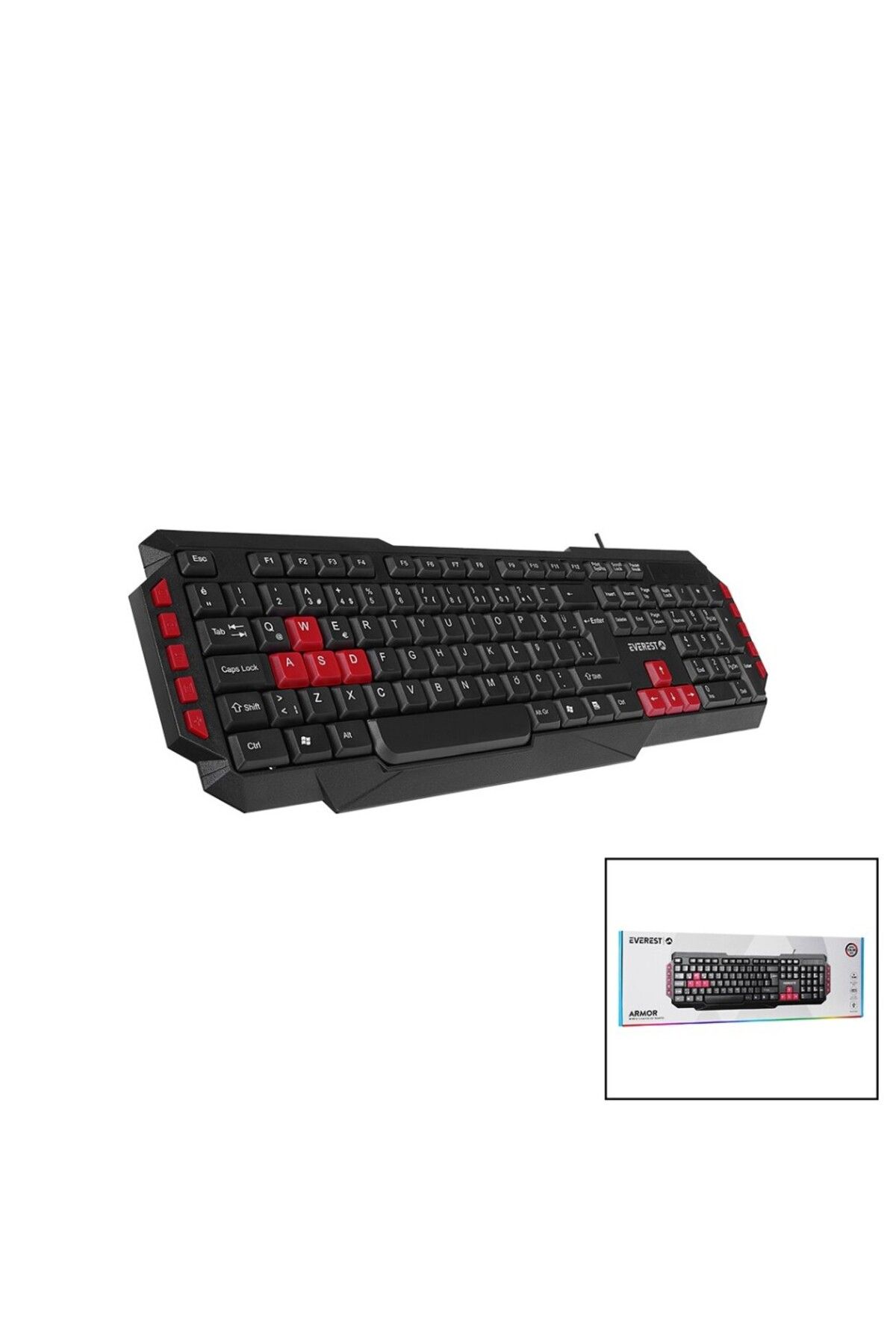 Genel Markalar KB-G7-ARMOR USB KABLOLU OYUNCU KLAVYE RENKLİ OYUN TUŞLARI - MULTİMEDYA T