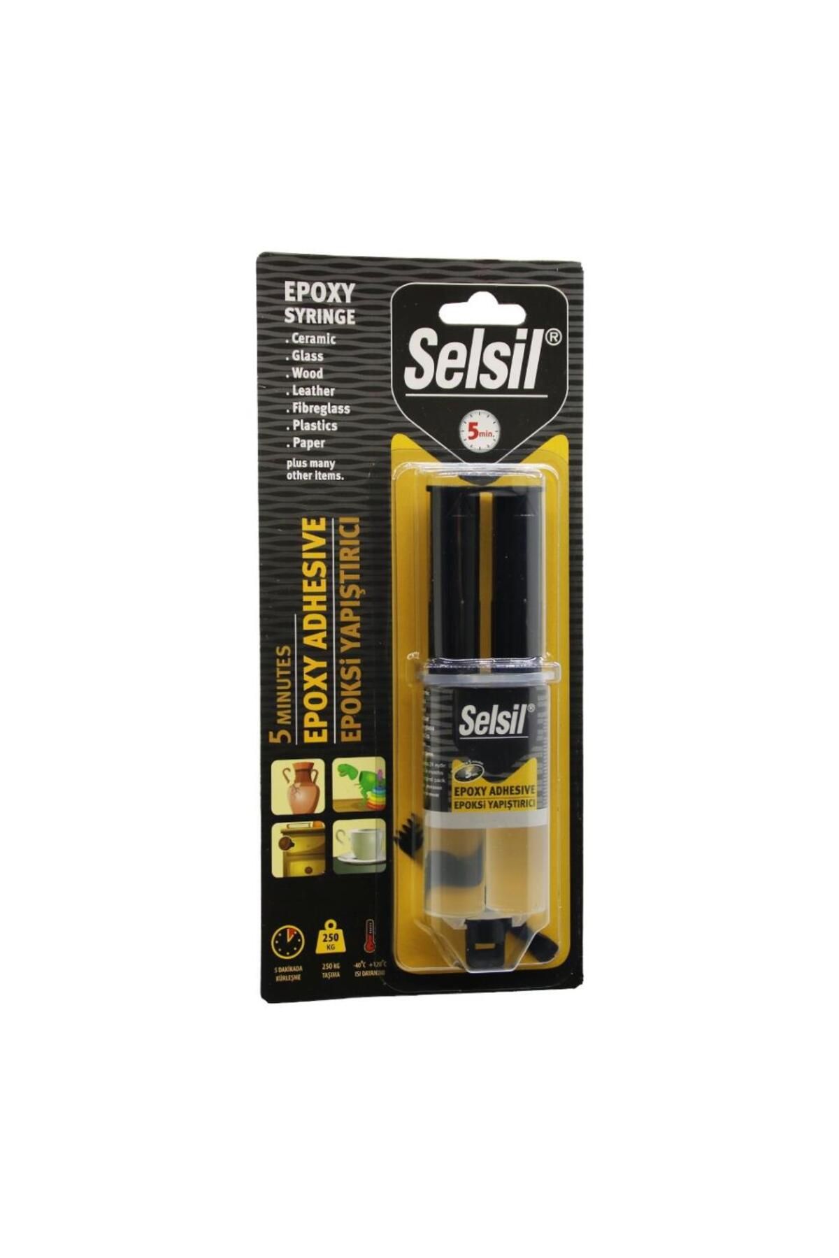 Aydoganticaret44 SELSİL EPOXY SYRINGE ADHESİVE ŞIRINGA EPOKSİ YAPIŞTIRICI 28GR. ALÜMİNYUM - CAM - PO