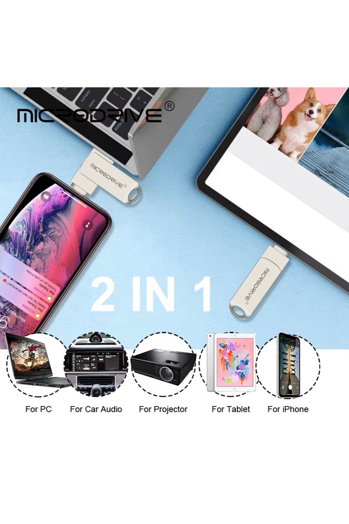 Laula-iPhone Compatible USB Flash Memory 256 Gb / 128 Gb / 64 Gb - iPhone and Computer Backup 5