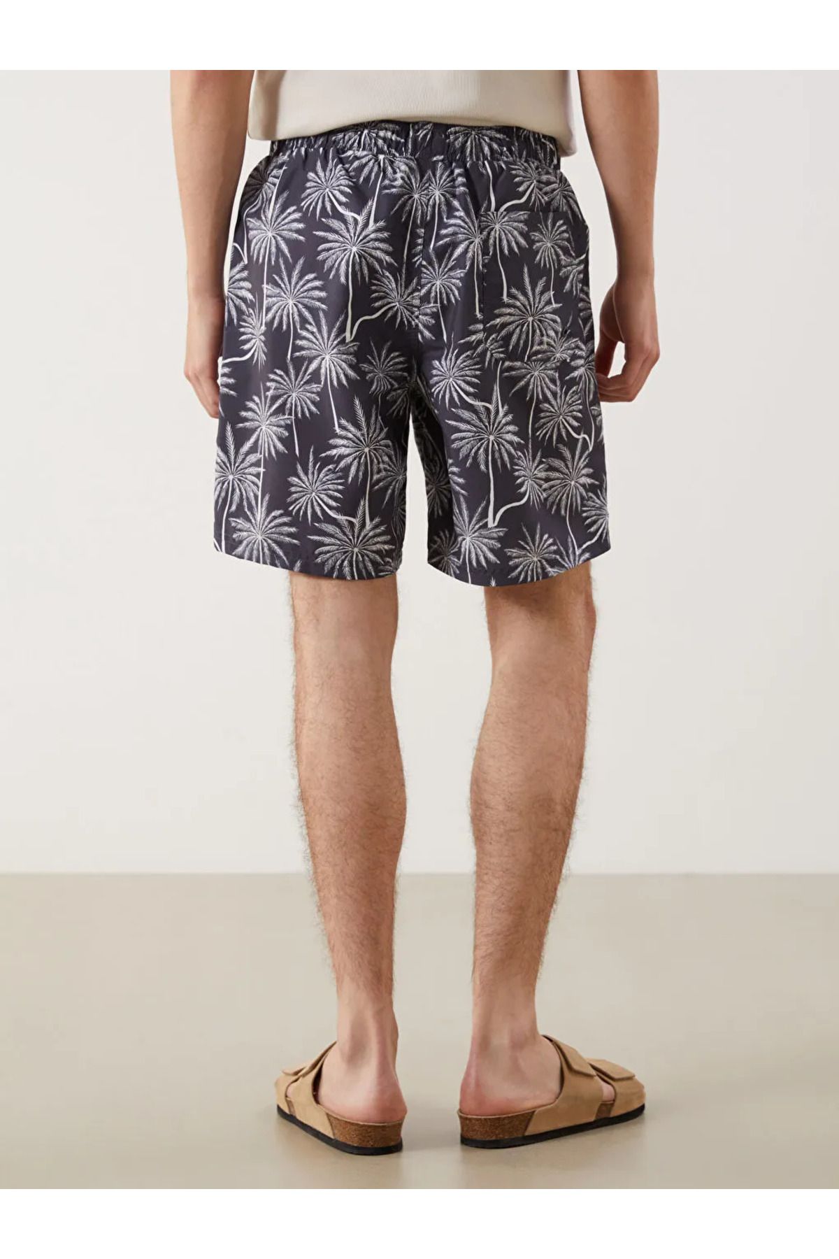 LC Waikiki-Lcw Eco Gray Short Length Patterned Men's Swim Shorts 4