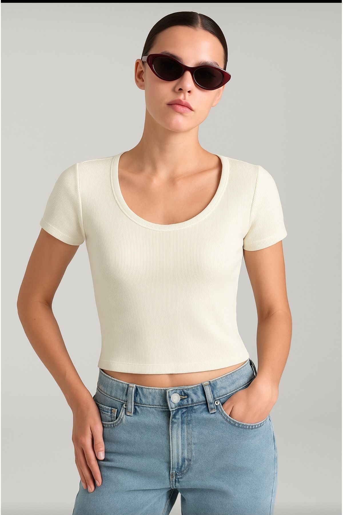 bellamila Kaşkorse crop üst