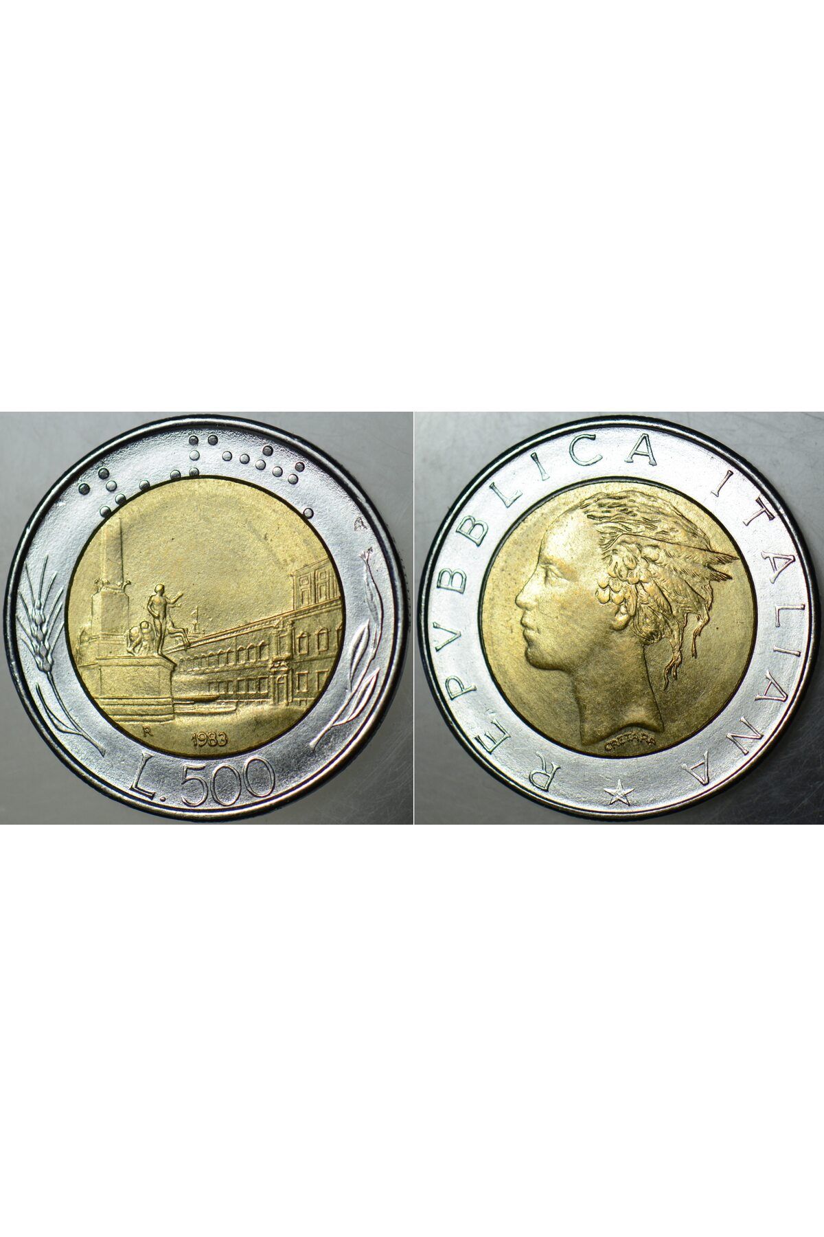 Banknoting İTALYA 500 LİRET 1983. ÇİL(-) KONDİSYON.