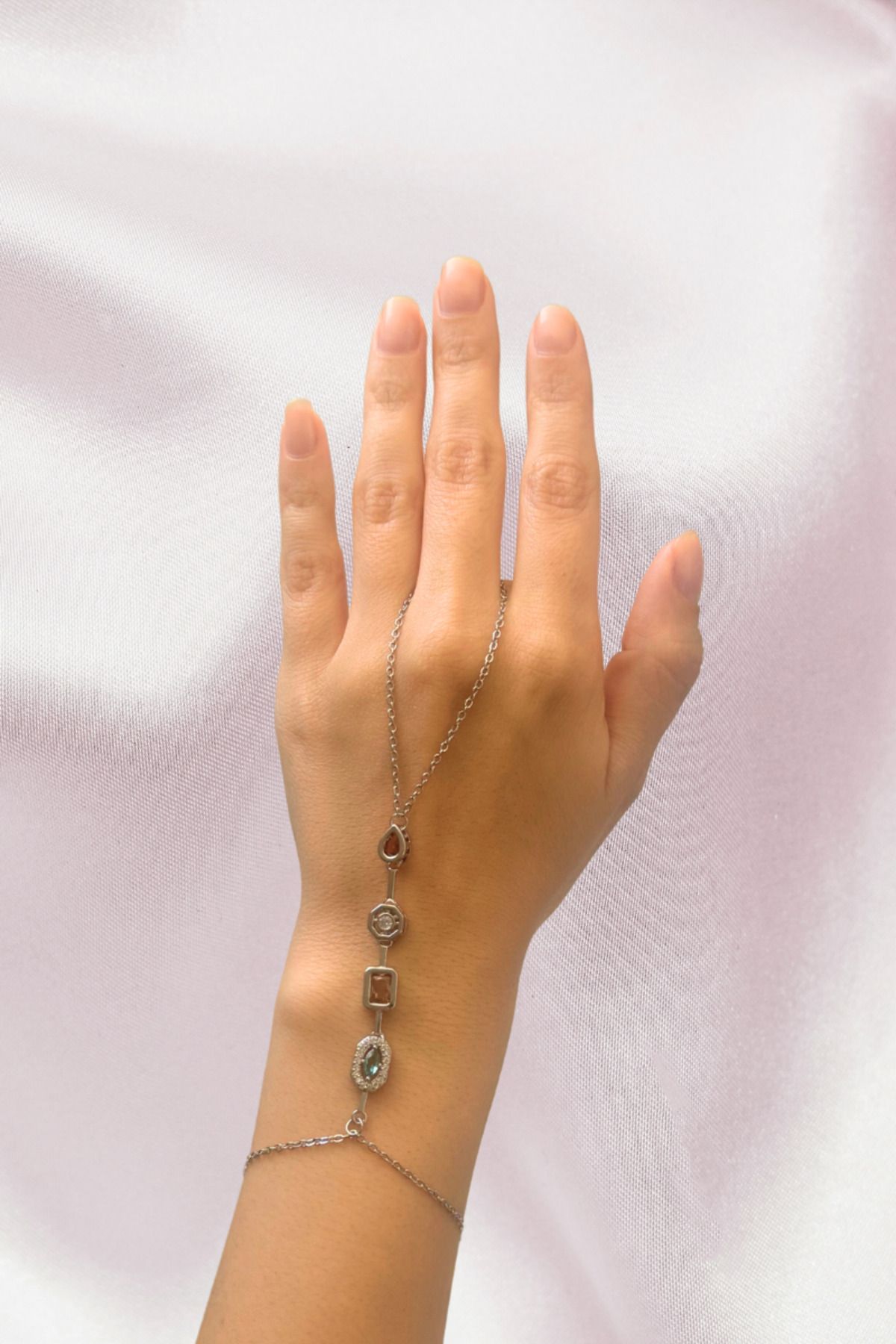 Kairon Accessories 7 Elementli Çok Renkli Taşlı Özel Y Model Kadın Şahmeran Bileklik