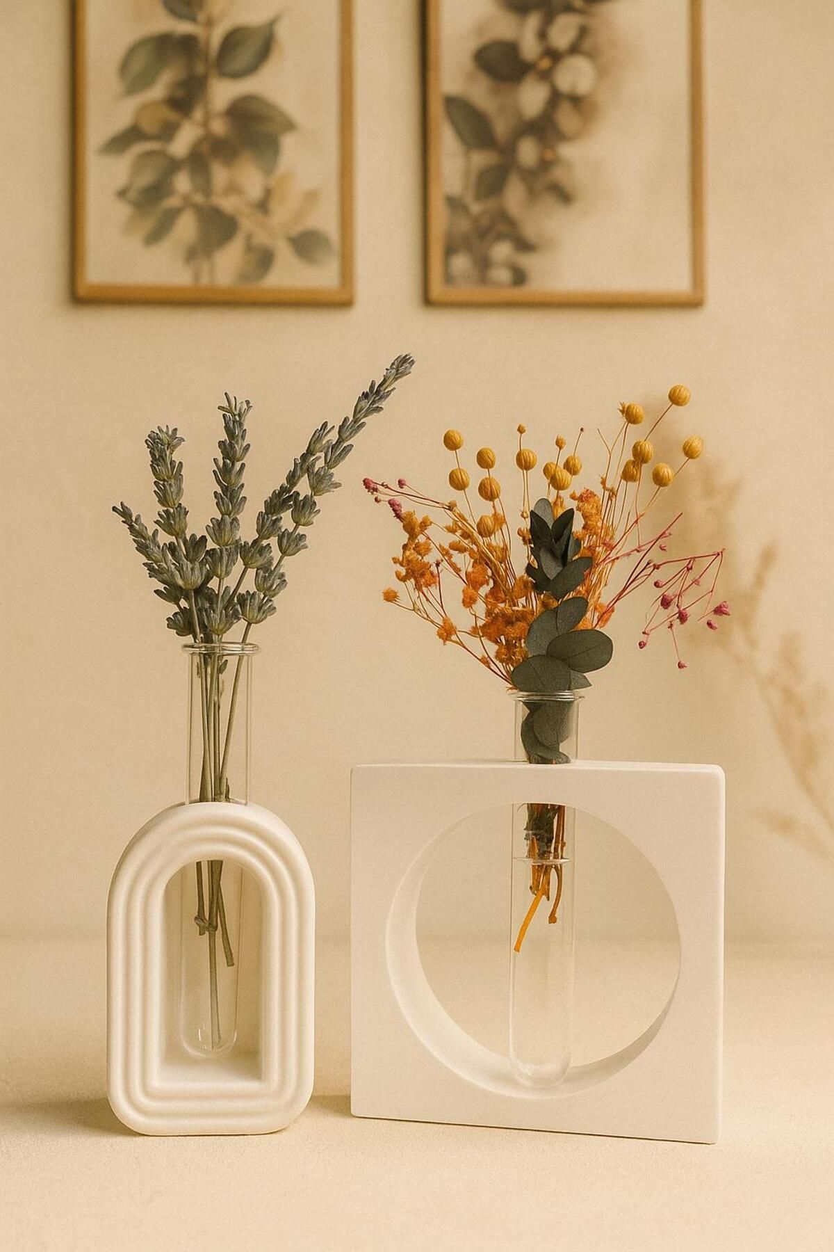 Home Minimalist Dekoratif Tüplü Vazo Seti - Modern Vazo (Tüp ile Birlikte)