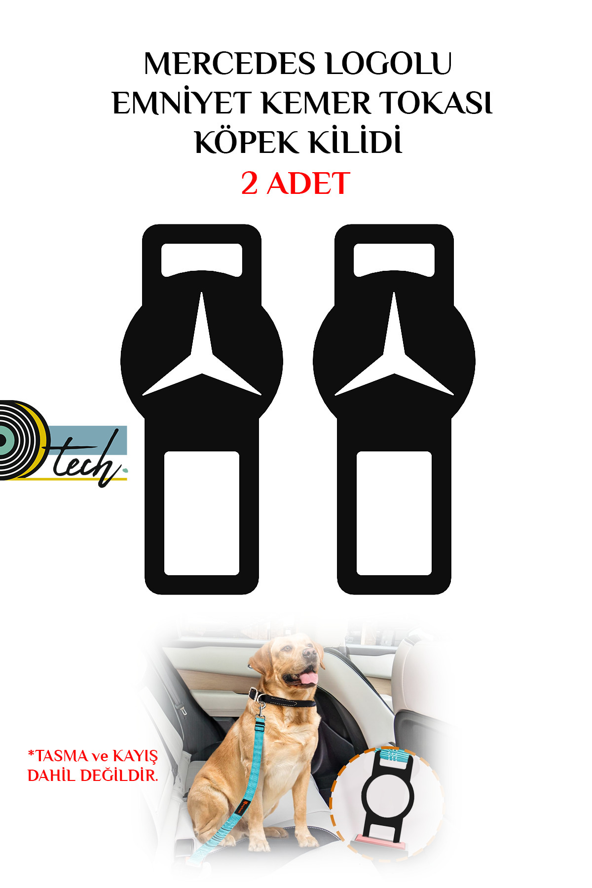 Dtech Mercedes Logolu Emniyet Kemer Köpek Kilidi