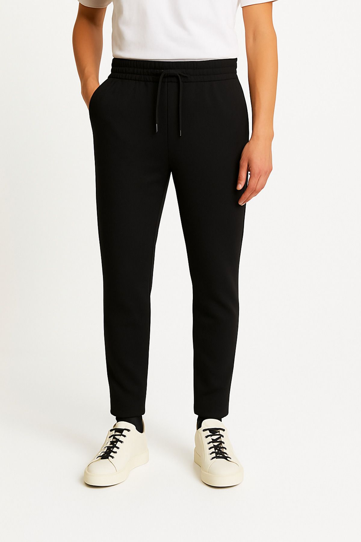 ESFA Crep Kumaş Beli Lastikli Bağcıklı Jogger Model Pantolon