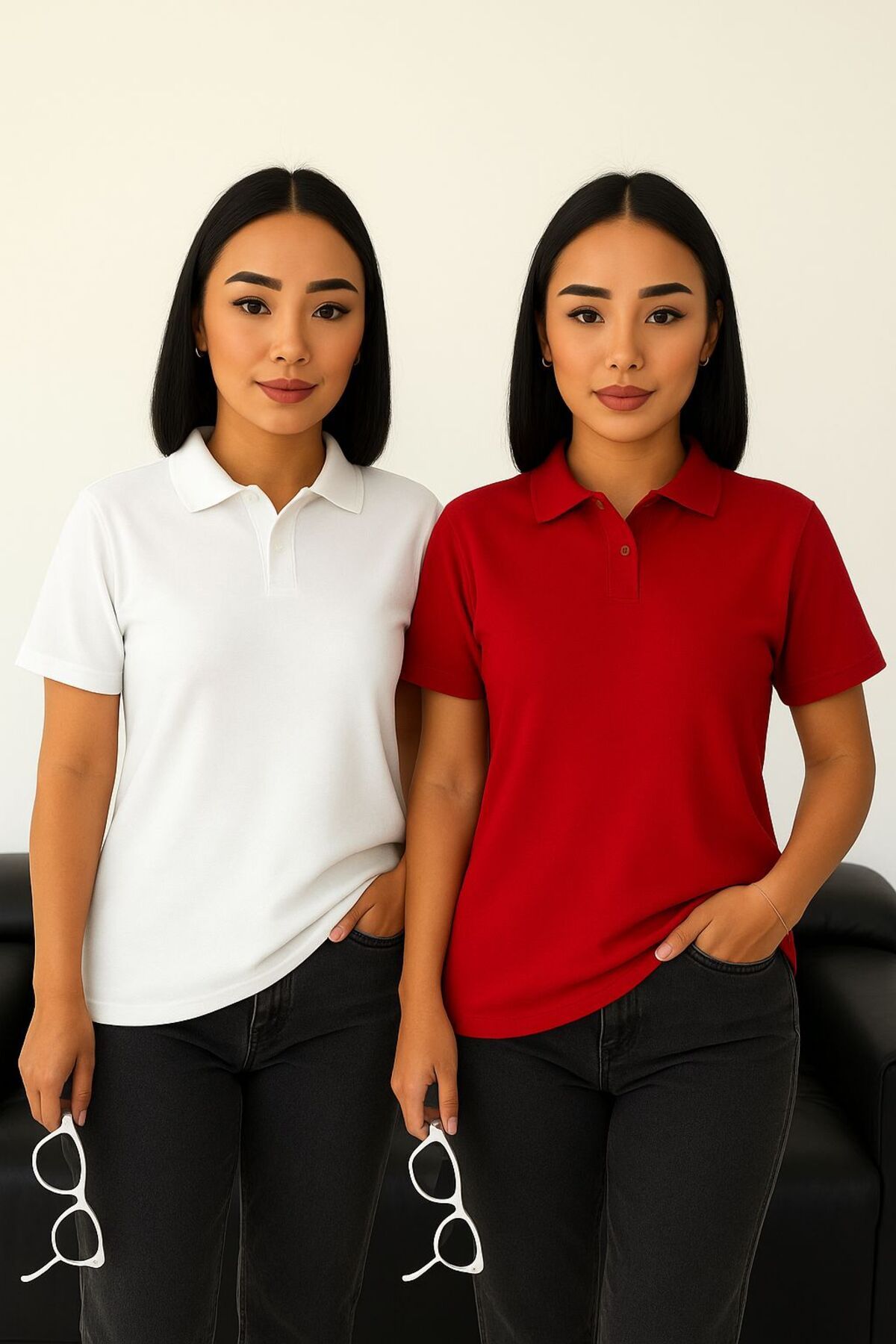 LC Waikiki 2'li Avantajlı Polo Yaka Pike Kumaş Nefes Alabilen Kısa Kollu Pamuklu Kadın Tişört