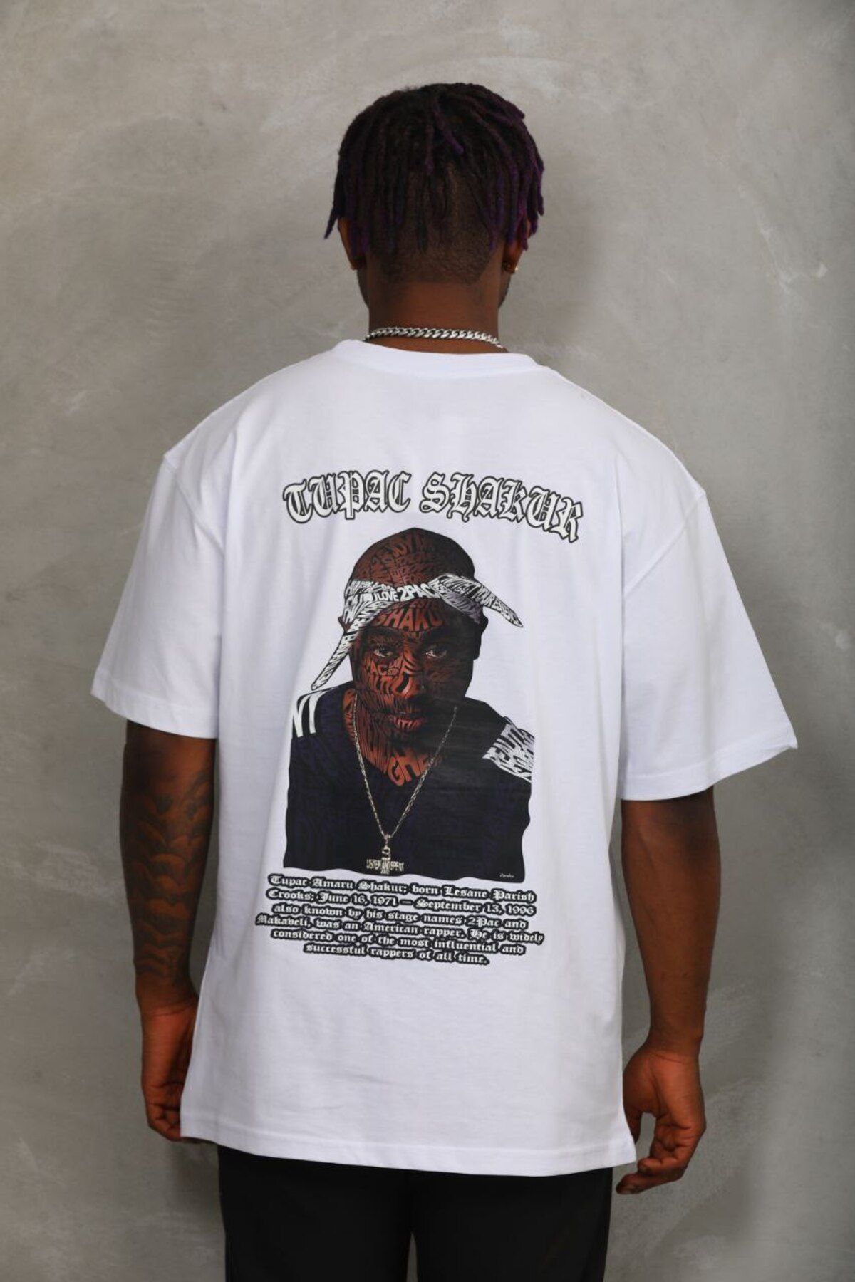 AURA Baskılı Oversize Bisiklet Yaka Unisex T-Shirt