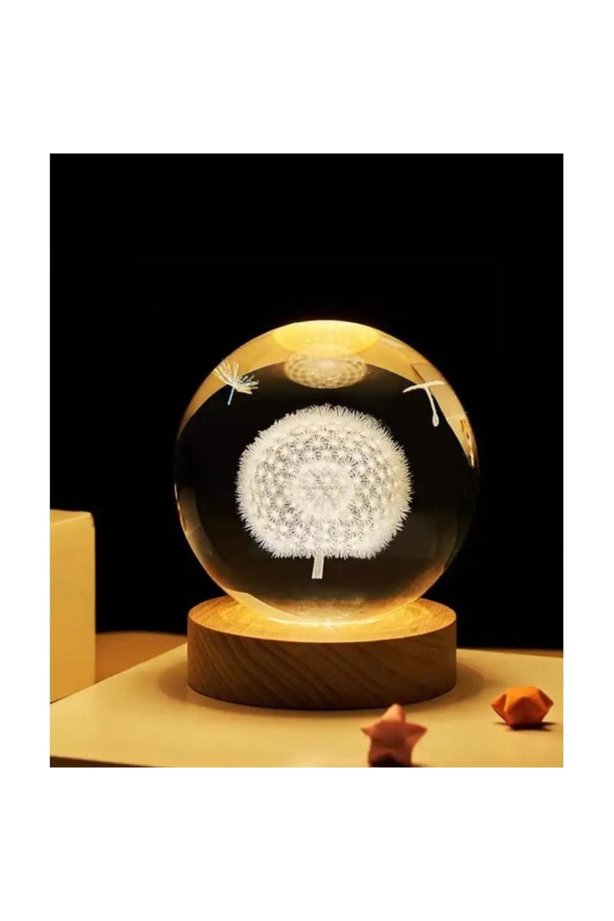 SMART HİZMET Karahindiba Renk Değiştiren Işıklı Cam Küre 8cm