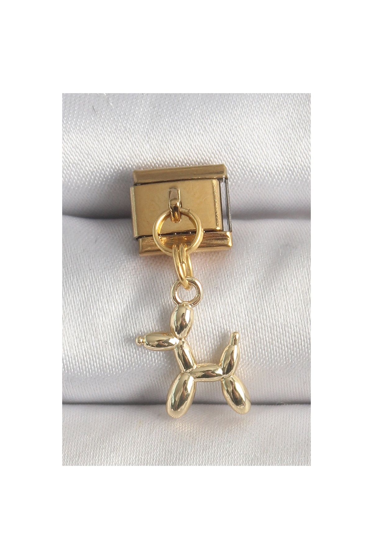 Ayder Timya 316l Çelik Gold Renk Sallantı Balan Köpek Model Nomination Charm - Tj-bc1366