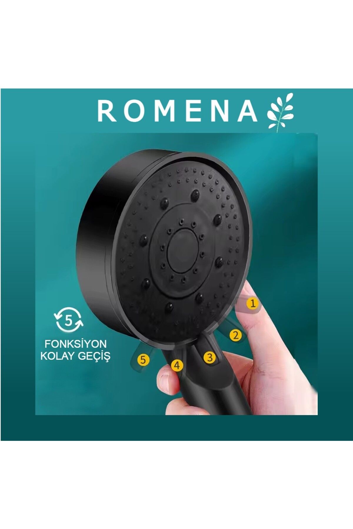 Romena 5 Fonksiyonlu, Yüksek Basınçlı El Duşu R1001-S