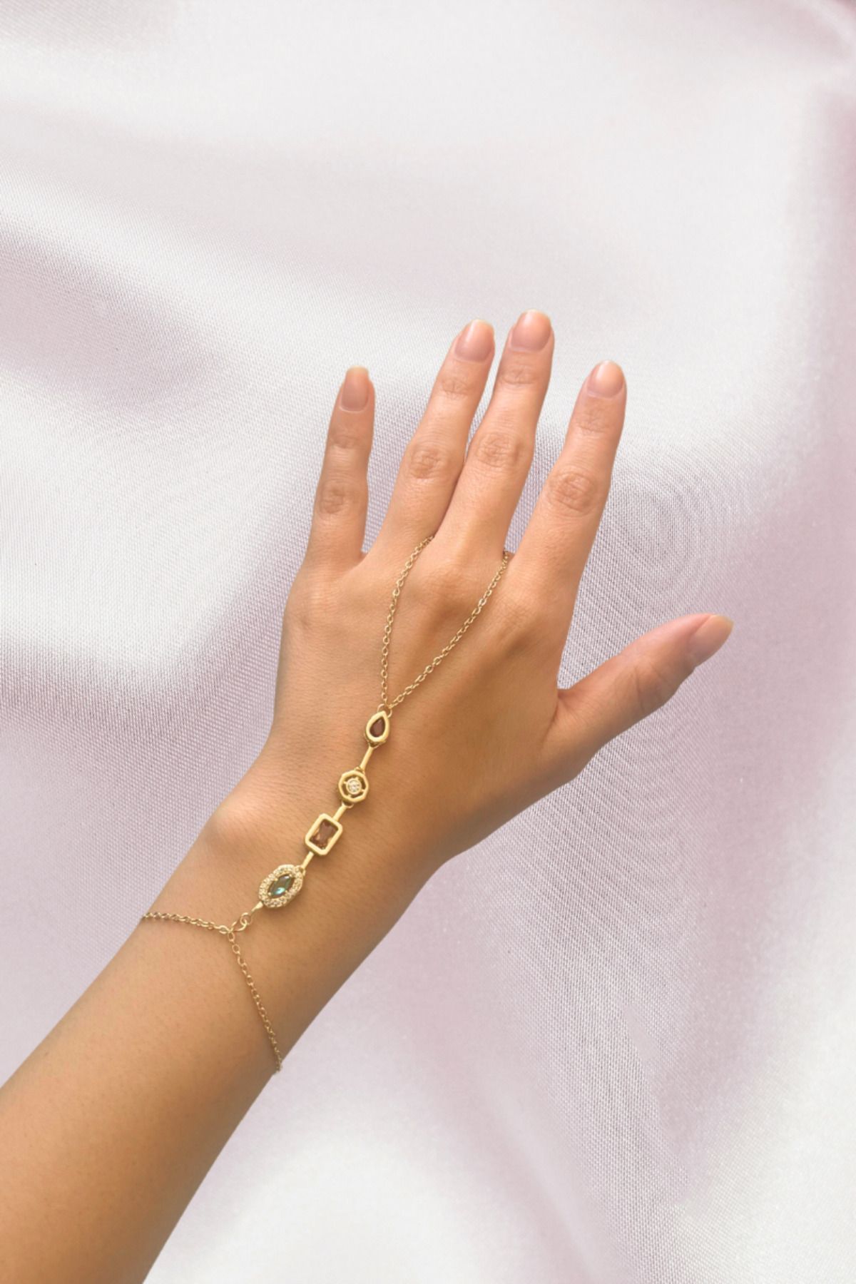 Kairon Accessories 7 Elementli Çok Renkli Taşlı Özel Y Model Kadın Şahmeran Bileklik