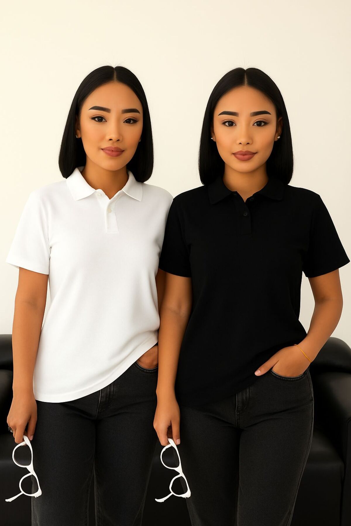 LC Waikiki 2'li Avantajlı Polo Yaka Pike Kumaş Nefes Alabilen Kısa Kollu Pamuklu Kadın Tişört