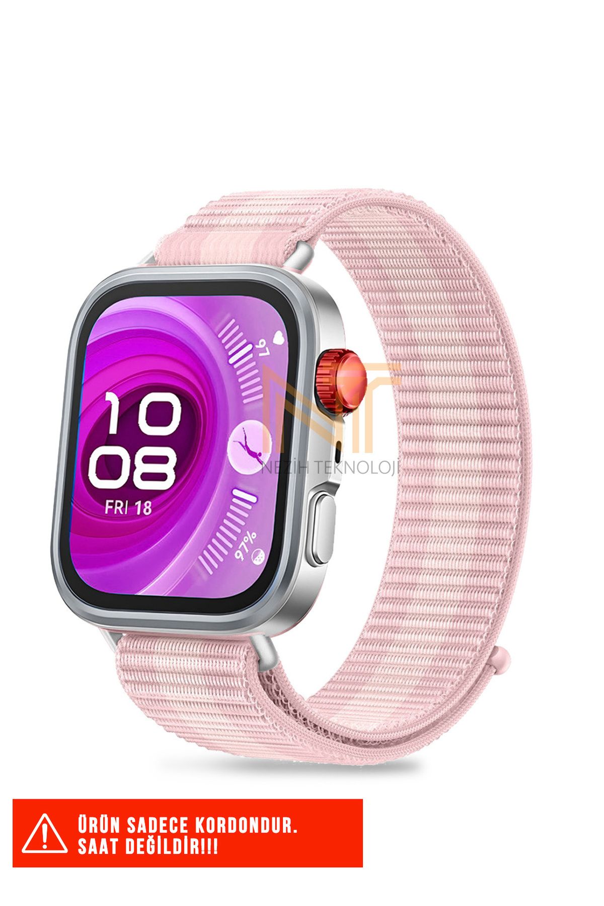Nezih Case Huawei Fit 4 Pro / Fit 4 / Fit 3 Uyumlu Hasır Örgü Spor Cırtlı Naylon Pratik Kordon
