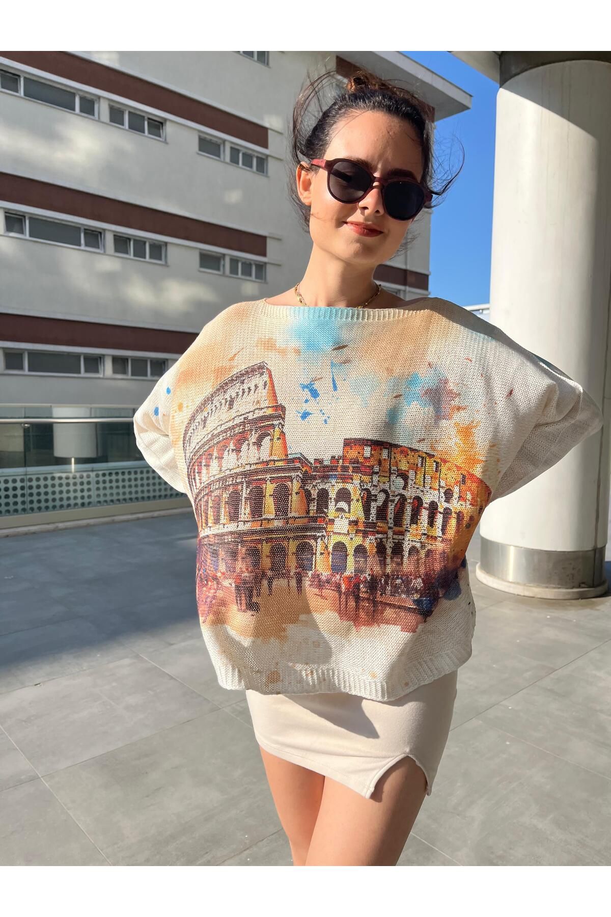 BUALY KADIN ROMA COLOSSEUM ART COLLECTİON BLUZ