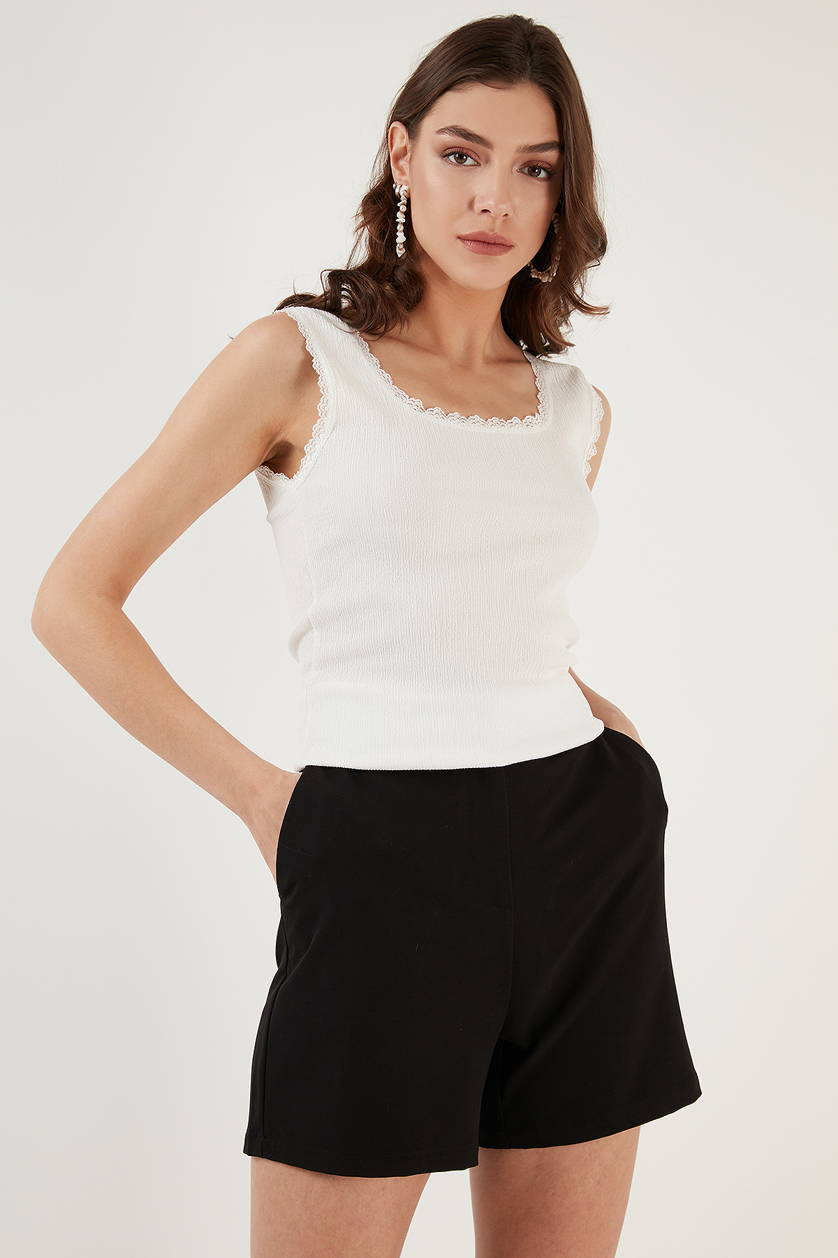 Lela  Streç Pamuklu Oversize Fit 2' li Paket Gömlek-Atlet Set GÖMLEK-ATLET SET 67810014979S2 - Görsel 3