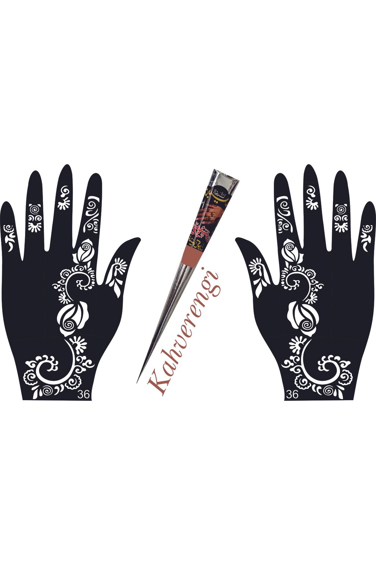 hennadibace El Deseni Kına Kalıbı (GEÇİCİ DÖVME ŞABLONU) Hint Kınası Henna Tattoo Stencil Kına Gecesi
