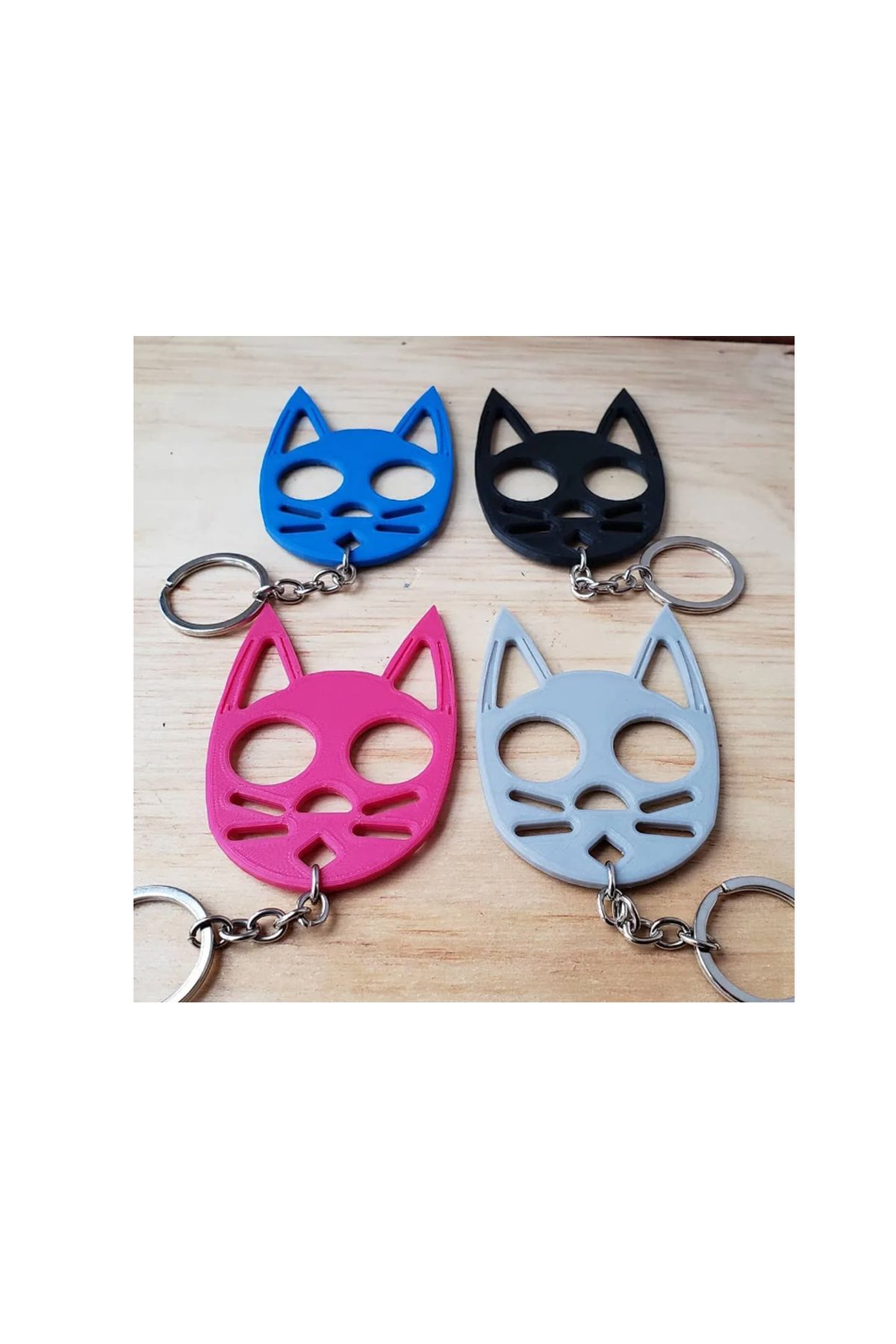 3D HOME Kedi anahtarlık, savunma , defans amaçlı anahtarlık Çok Renkli