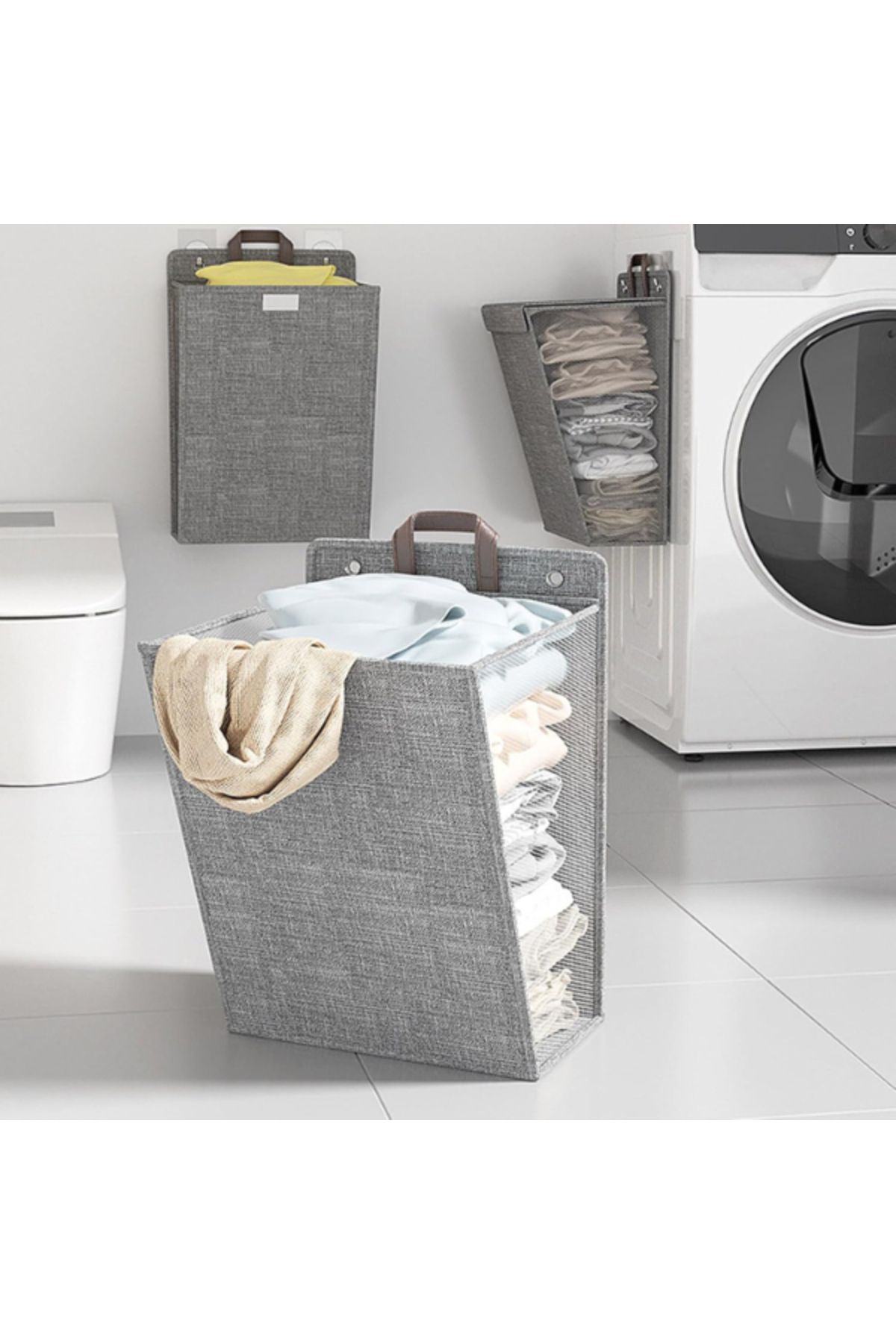 Shopyzone Katlanabilir Asılabilir Kirli Çamaşır Sepeti