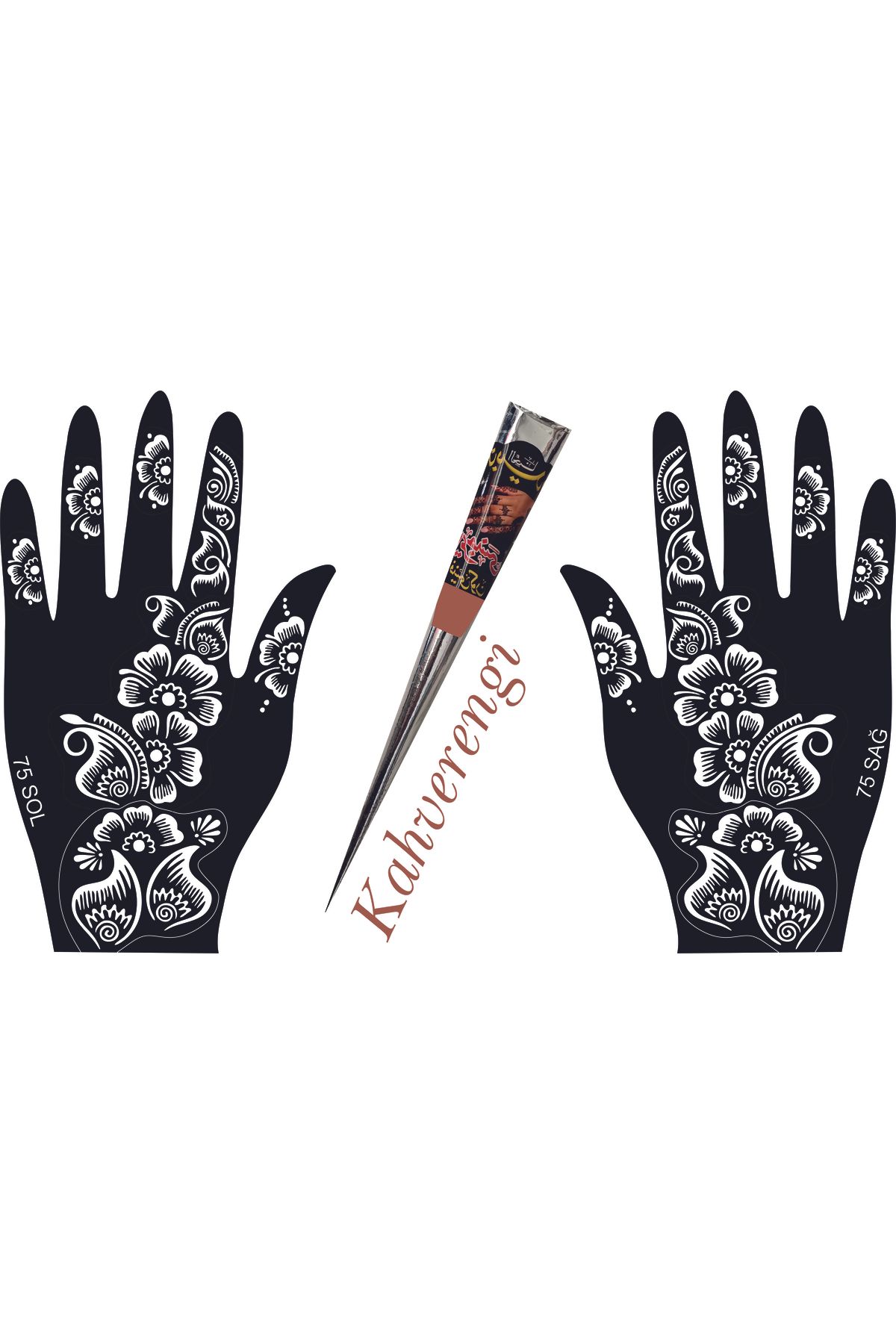 hennadibace El Deseni Kına Kalıbı (GEÇİCİ DÖVME ŞABLONU) Hint Kınası Henna Tattoo Stencil Kına Gecesi