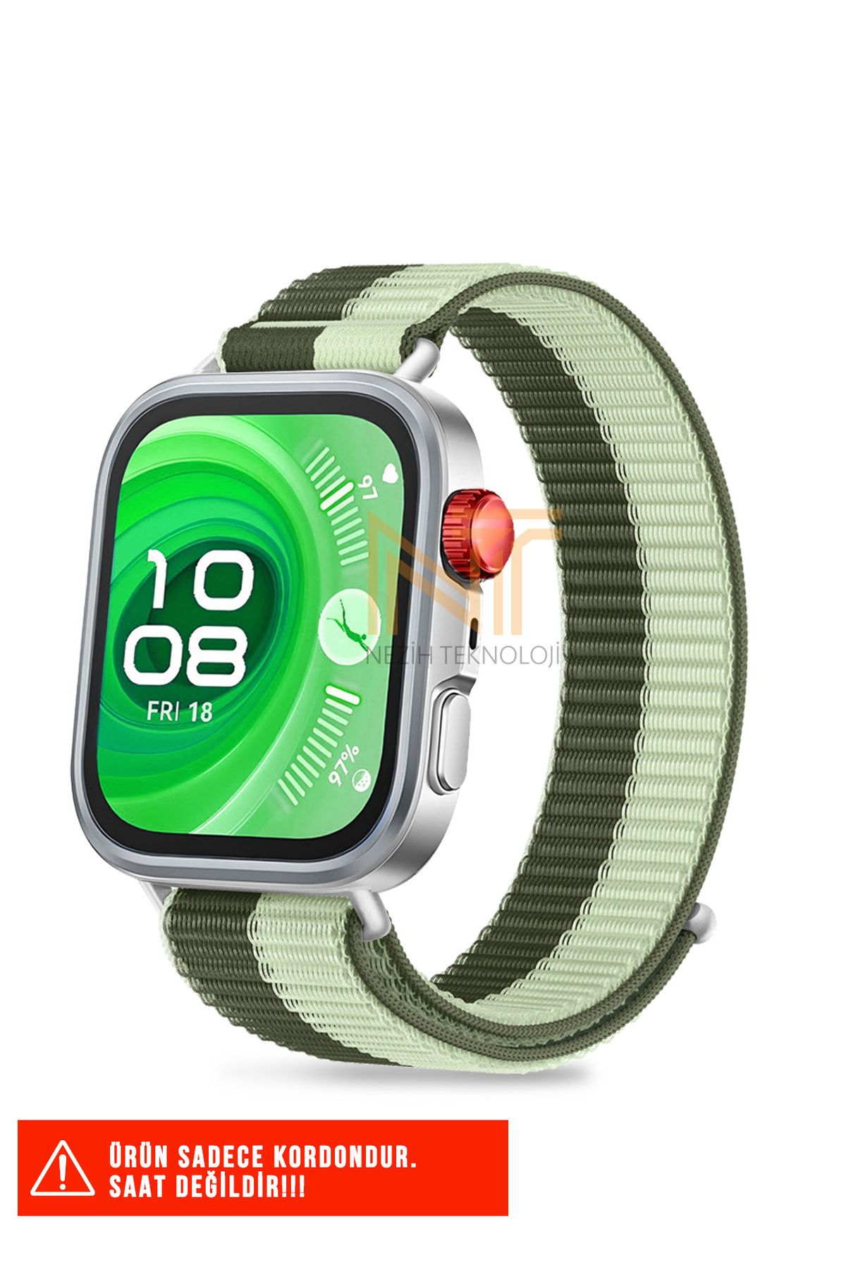Nezih Case Huawei Fit 4 Pro / Fit 4 / Fit 3 Uyumlu Hasır Örgü Spor Cırtlı Naylon Pratik Kordon