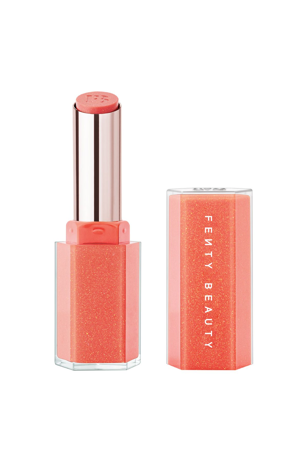 FENTY BEAUTY Yoğun, Parlak, Hibrit Işıltılı ve Nemlendirici Simli Çubuk Dudak Parlatıcısı - c u in maui (3,6 g)