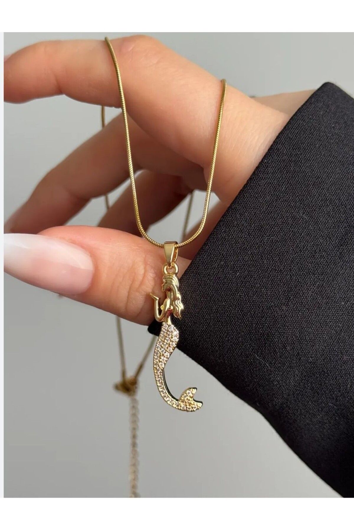 Store yenı trend denız kızı çelik kolye viral denız kızı gold renk kararmaz celık ürün