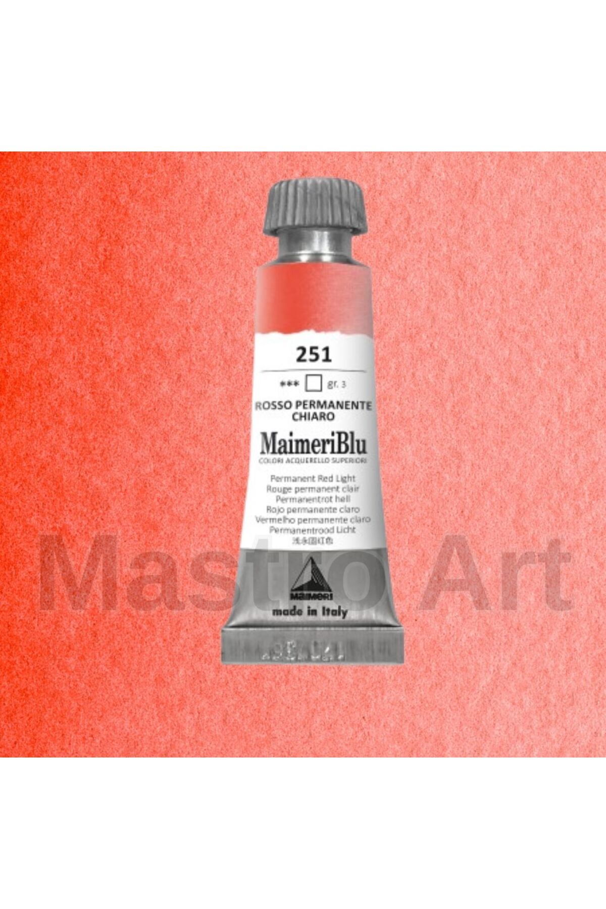 Maimeri Blu Pro Tüp Sulu Boya 12 ml S3 251 Permanent Red Light