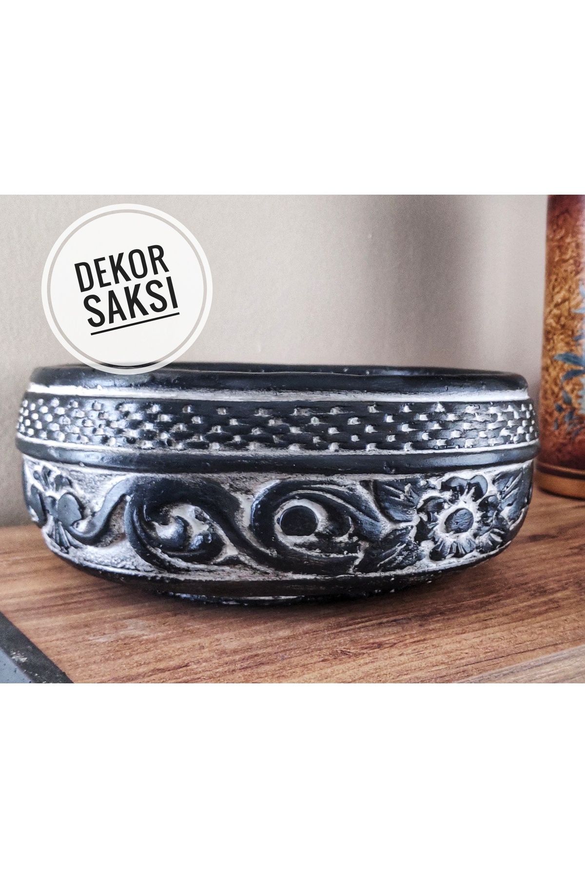Gold Garden KOPYA - Beton Saksı Sukulent Bonzai Aranjman Teraryum Çiçek Saksısı 19x8cm