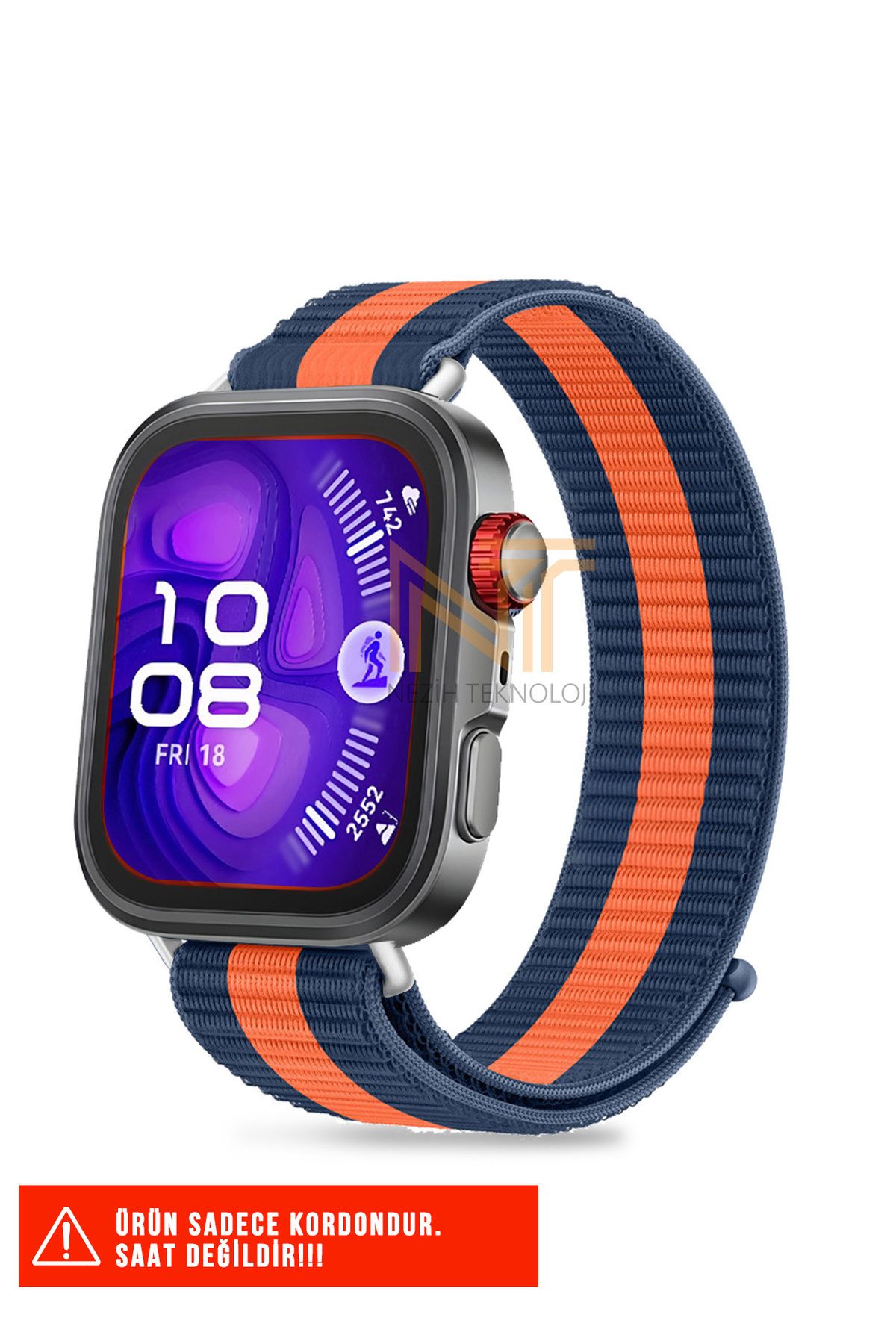 Nezih Case Huawei Fit 4 Pro / Fit 4 / Fit 3 Uyumlu Hasır Örgü Spor Cırtlı Naylon Pratik Kordon
