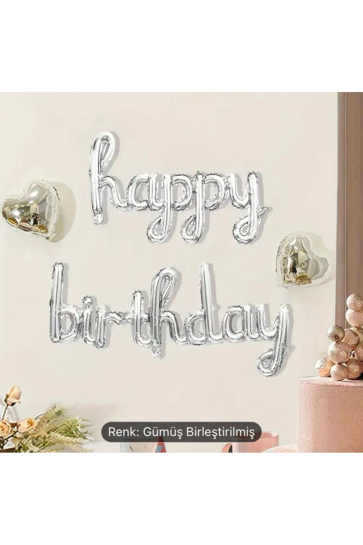 KARNAVAL DÜNYASI 1 SET BAĞLANTILI GÜMÜŞ RENK İYİ Kİ DOĞDUN BALON SETİ