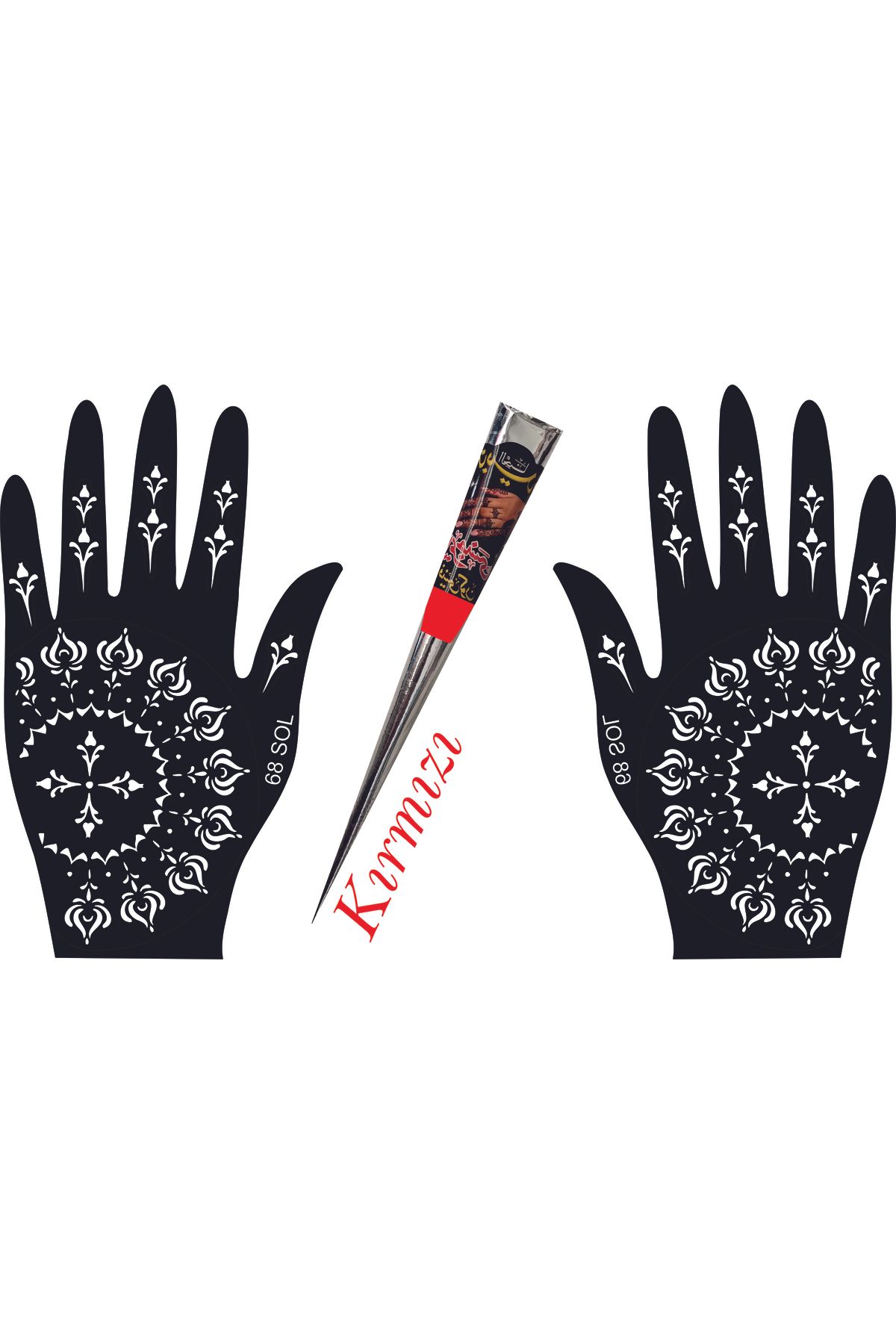 hennadibace El Deseni Kına Kalıbı (GEÇİCİ DÖVME ŞABLONU) Hint Kınası Henna Tattoo Stencil Kına Gecesi
