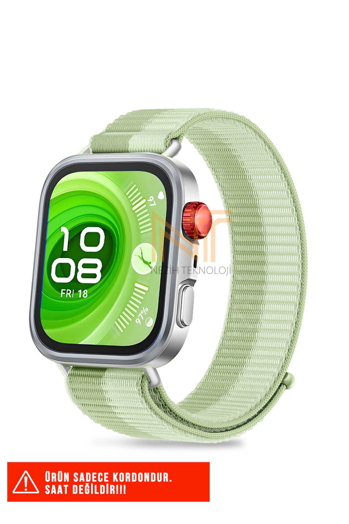 Nezih Case Huawei Fit 4 Pro / Fit 4 / Fit 3 Uyumlu Hasır Örgü Spor Cırtlı Naylon Pratik Kordon