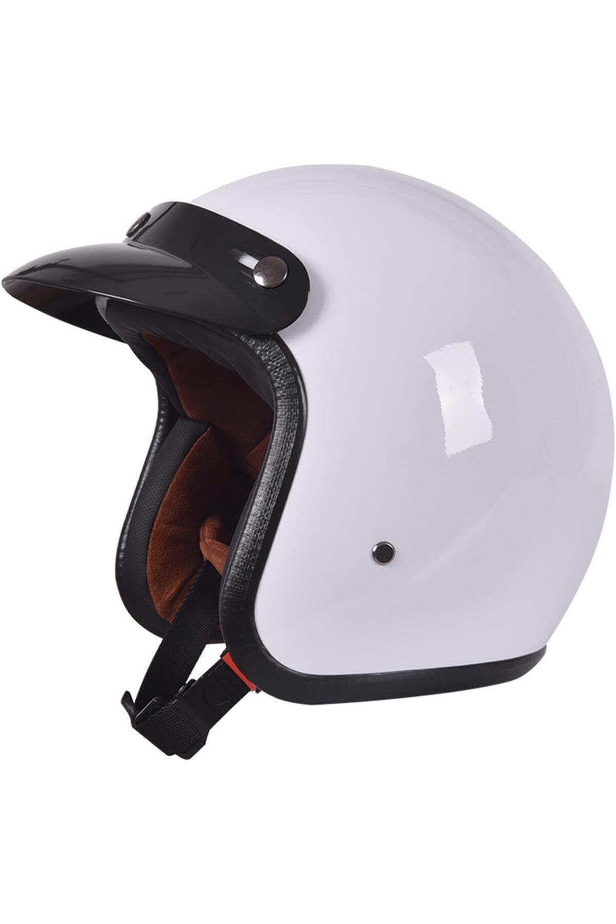 GÜMRÜK BEY VOSS 001 Retro Tarz Dot Onaylı Taba Renk İç Kısım Motosiklet Kaskı Vespa Kaskı XL 61-62 cm.