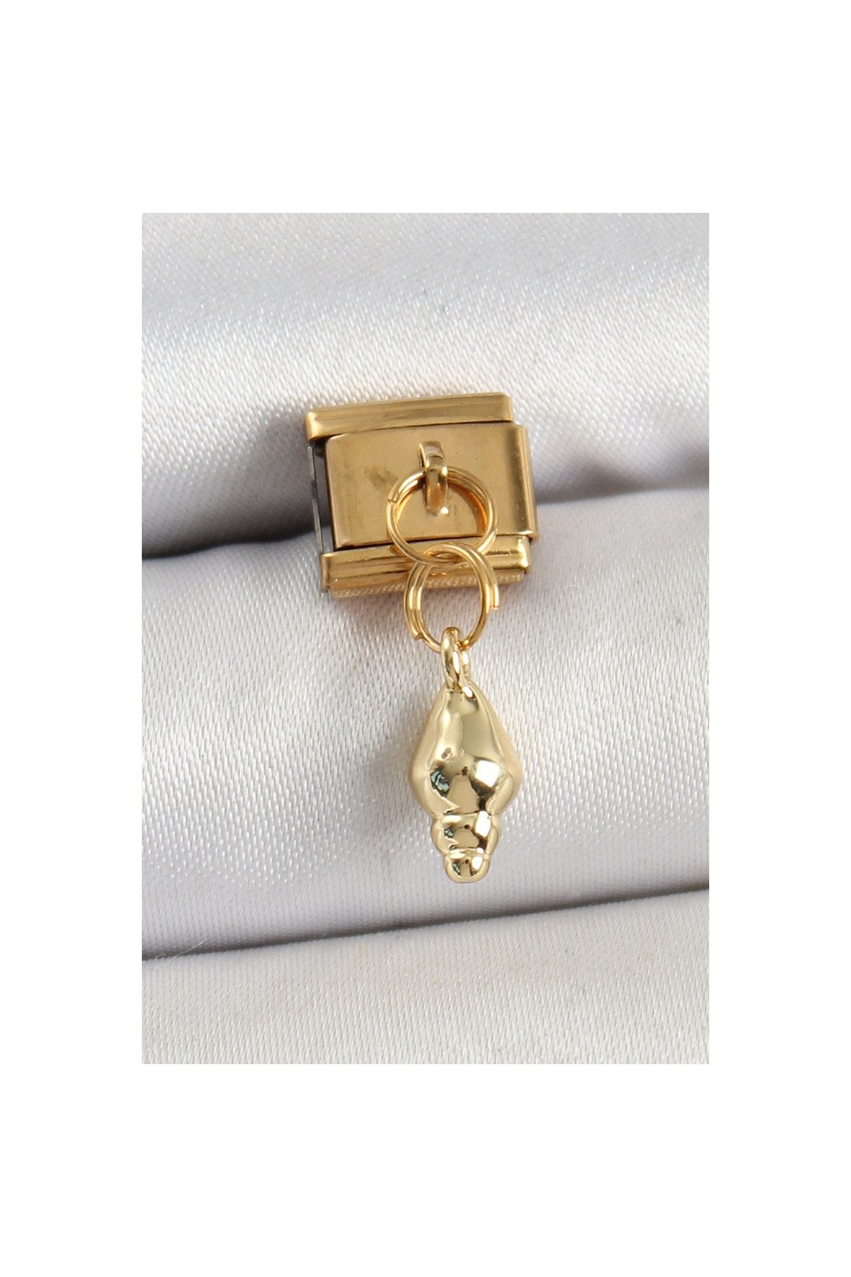 Ayder Timya 316l Çelik Sallantılı Deniz Kabuğu Model Gold Renk Nomination Charm - Tj-bc1437