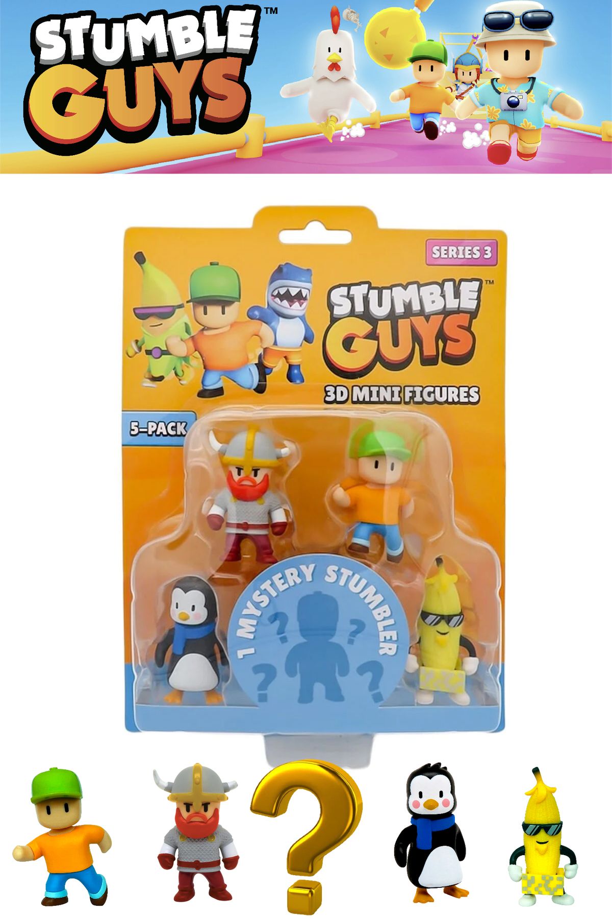 TOYFEST Stumble Guys 5 li Mini Figür Seti Seri 3 - 5 CM - Model 2
