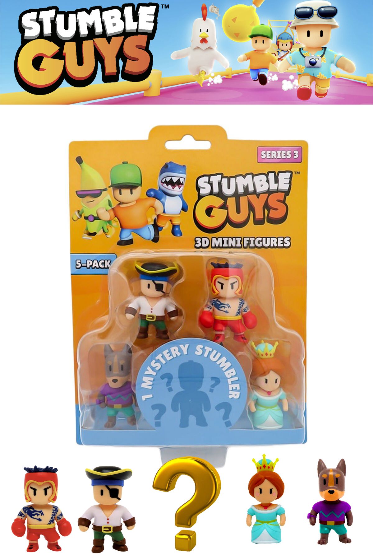 TOYFEST Stumble Guys 5 li Mini Figür Seti Seri 3 - 5 CM - Model 1