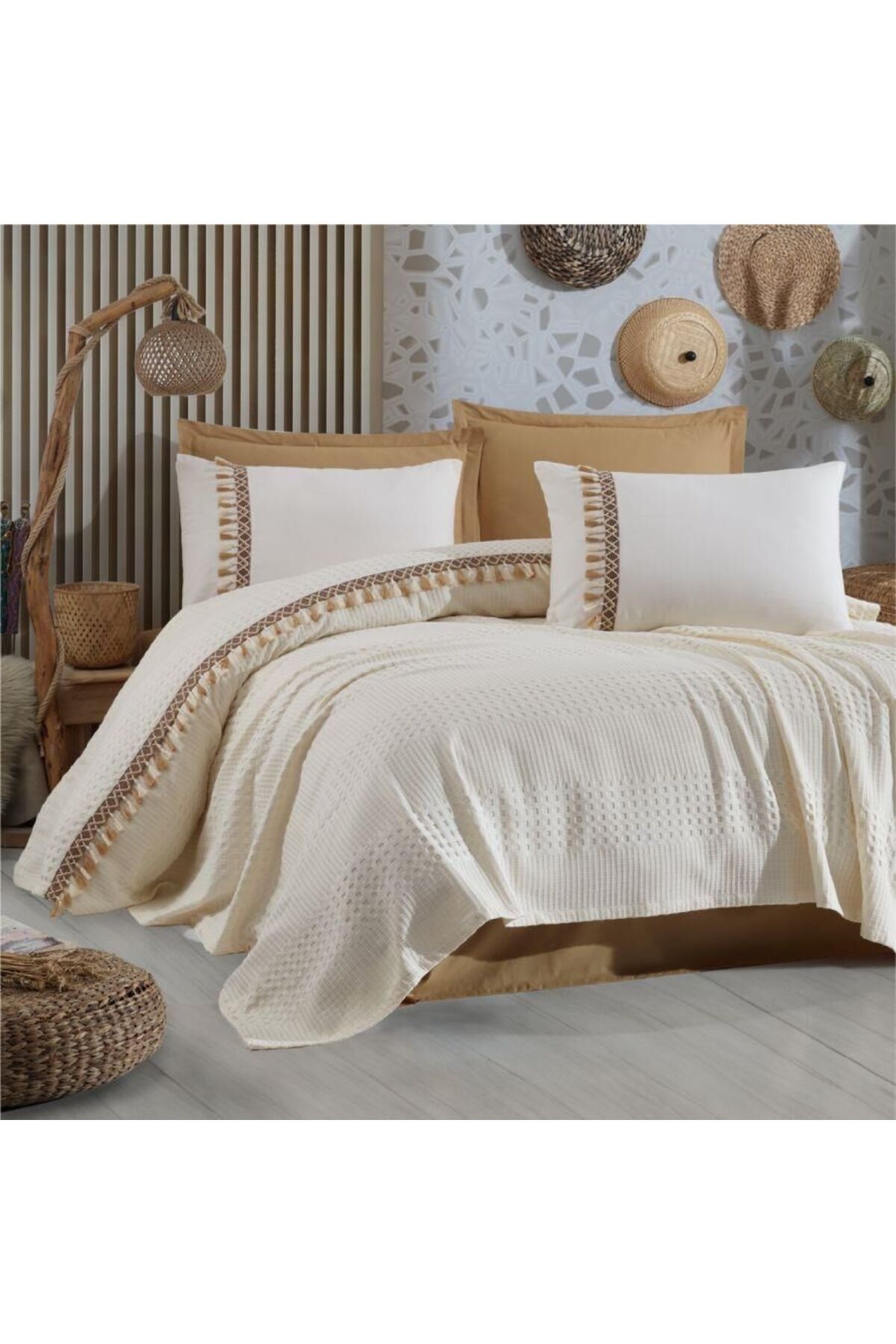 swilex + Pike Takımı Çift Kişilik Bohemline V5 Ekru
