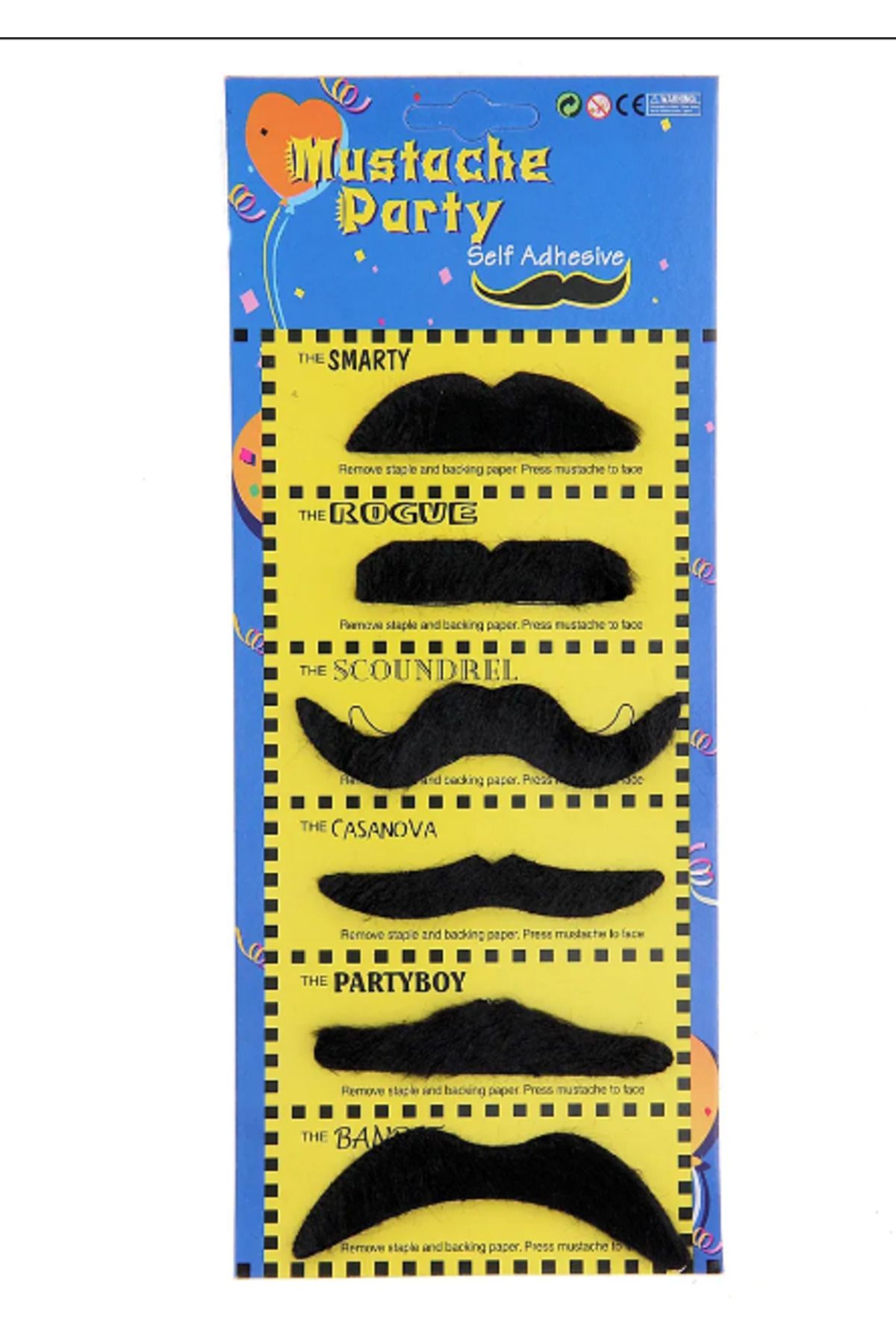 Shopyzone Karnaval Kostüm Partisi Bıyığı 6 Model 6 Adet