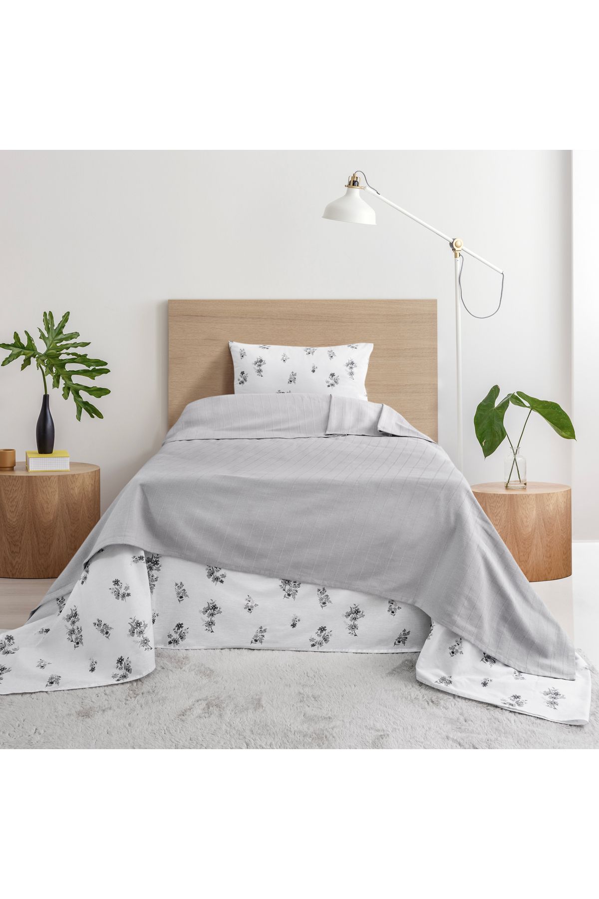 Schafer Home Hera Tek Kişilik Pike Takımı 3 Parça-Gri