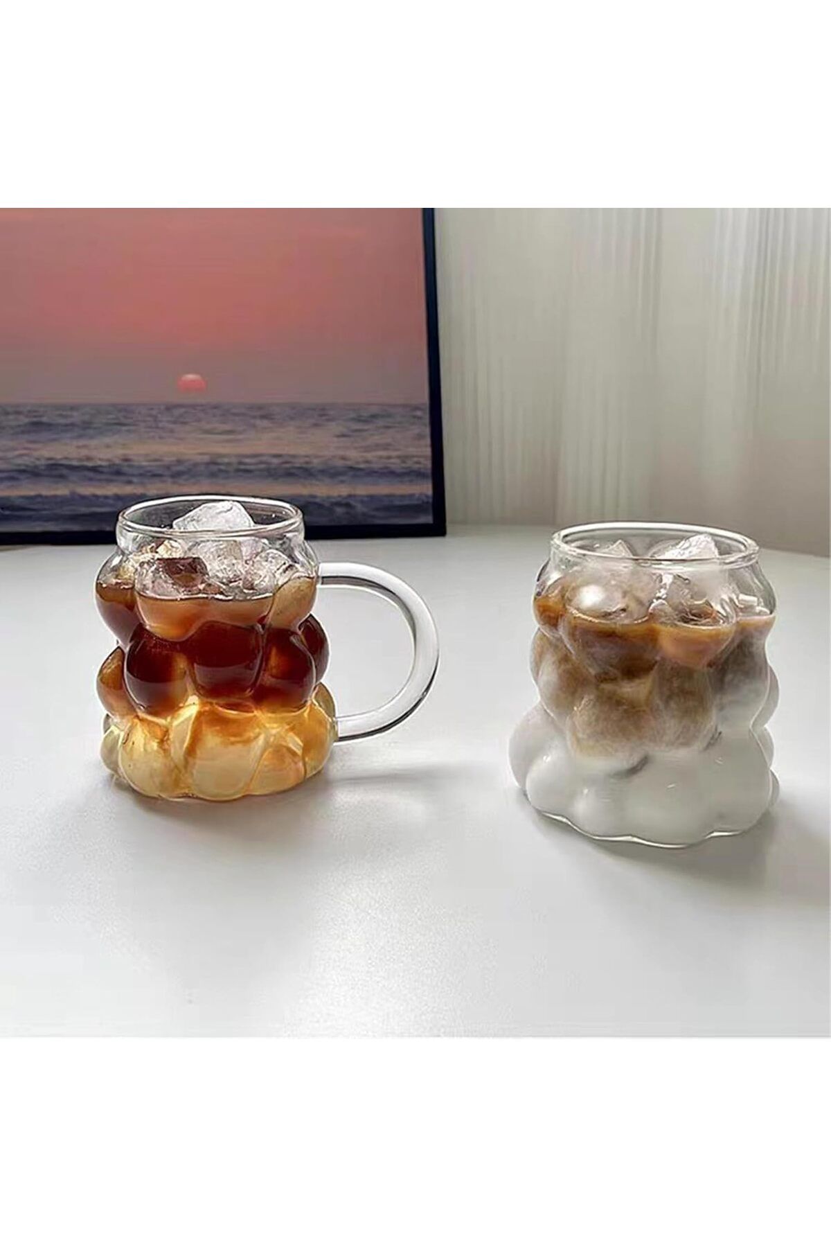 BERYA HOME Kulplu Boncuk & Üzüm Şekilli Kahve veya Soğuk Sıcak İçecek Bardağı Sunum Bardağı Pinterest Bardak