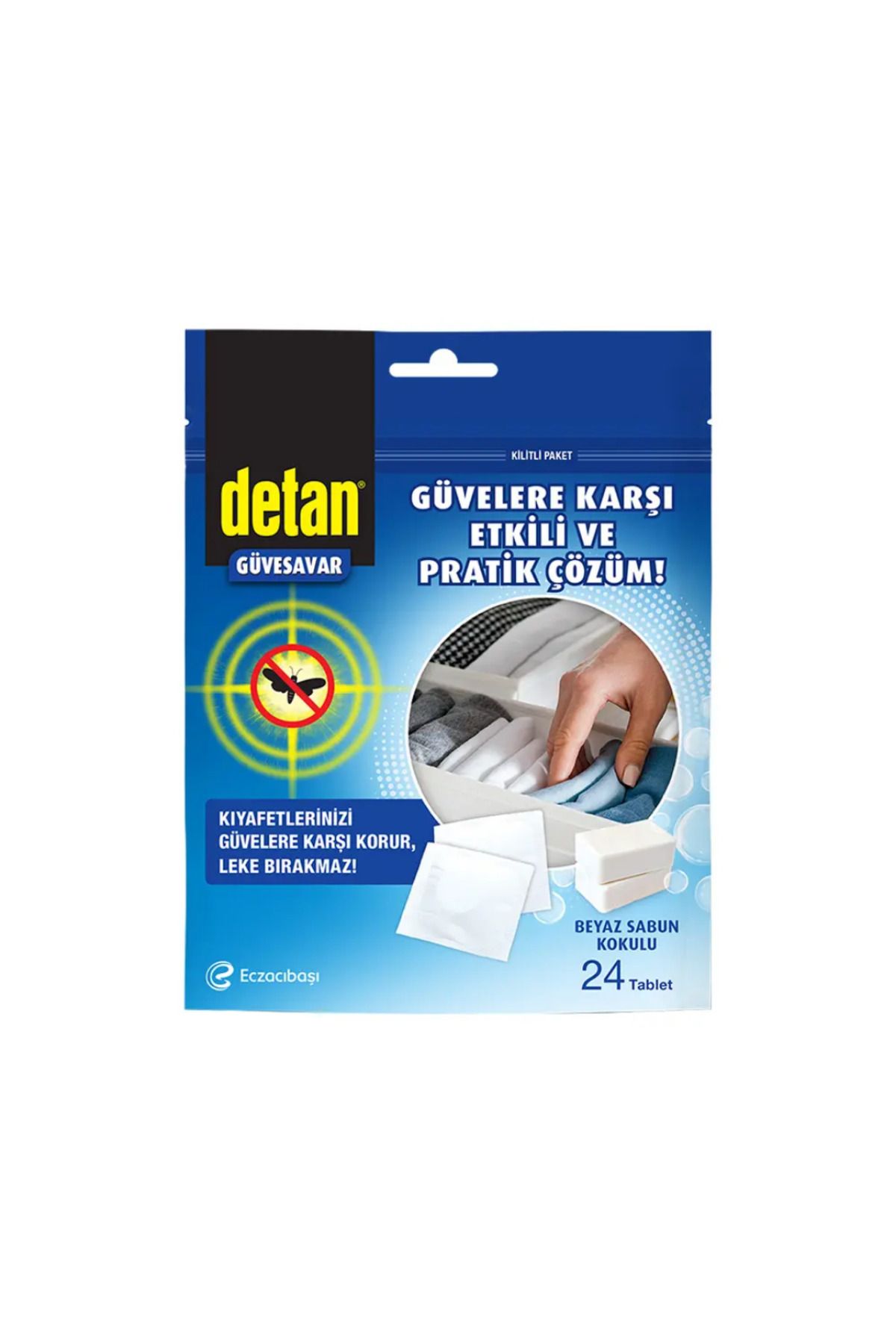 Detan GÜVESAVAR BEYAZ SABUN KOKULU 24 TABLET
