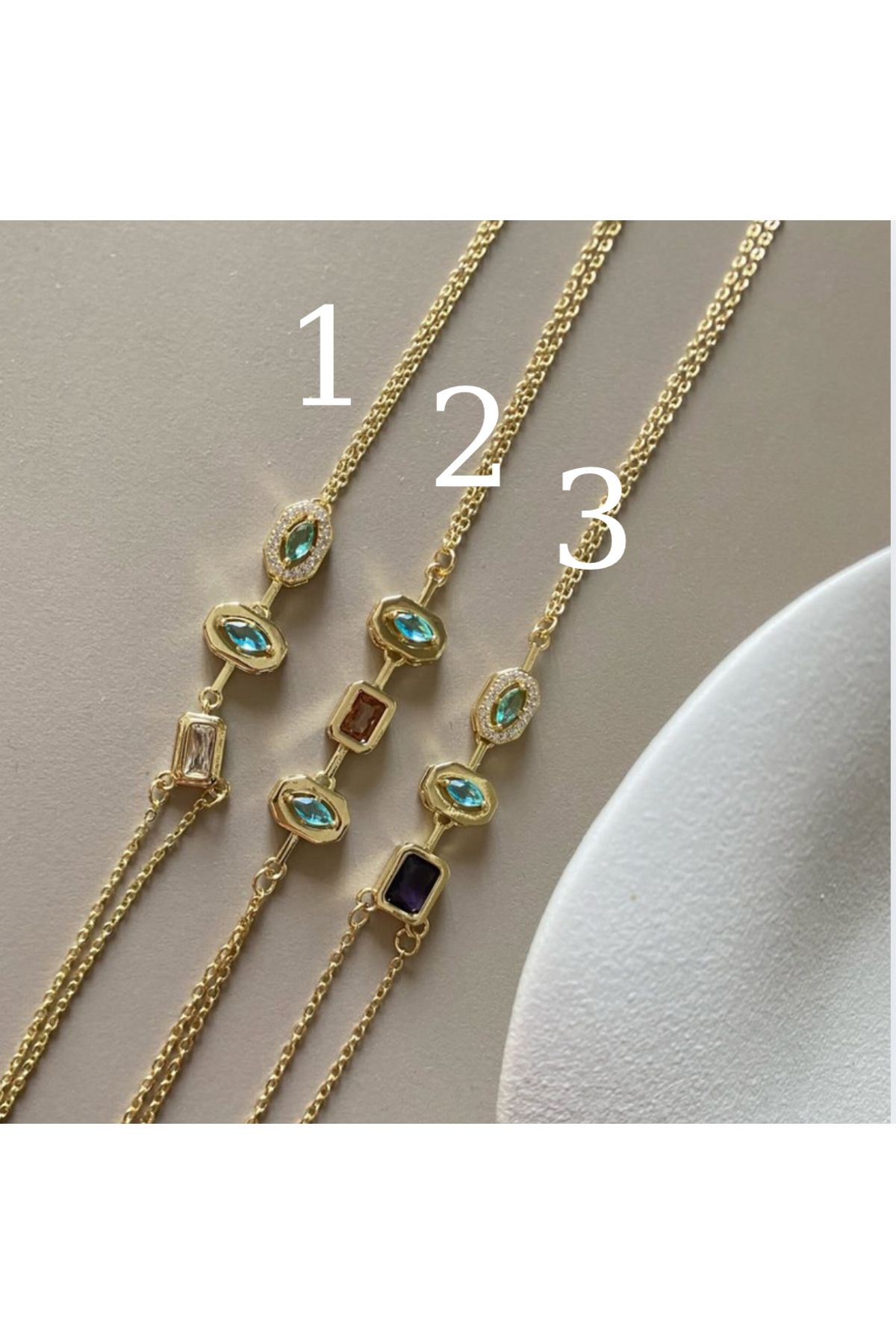 HND collection Çelik Şahmeran Renkli Taşlı, Zarif ve Şık Bileklik