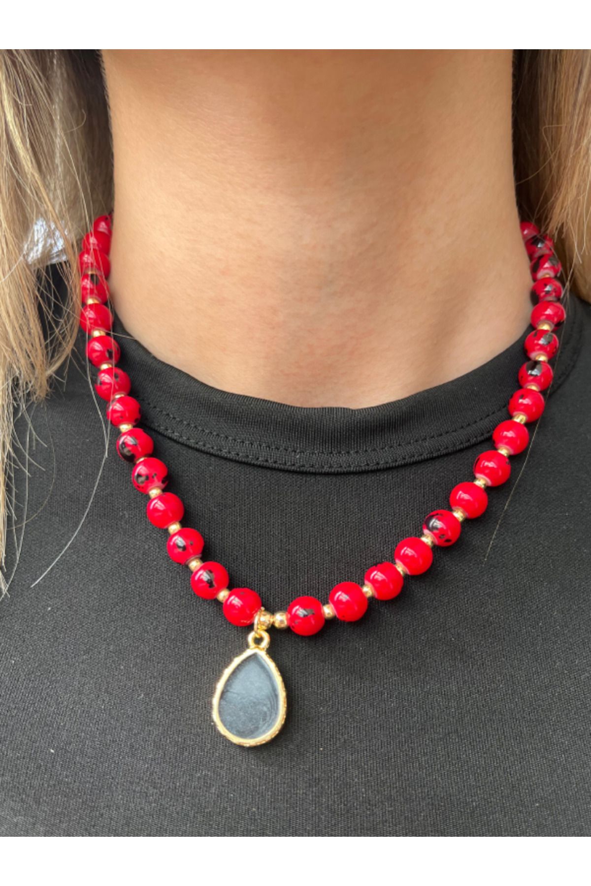 Jewerly Taş Gold Kaplama Tasarım Kolye