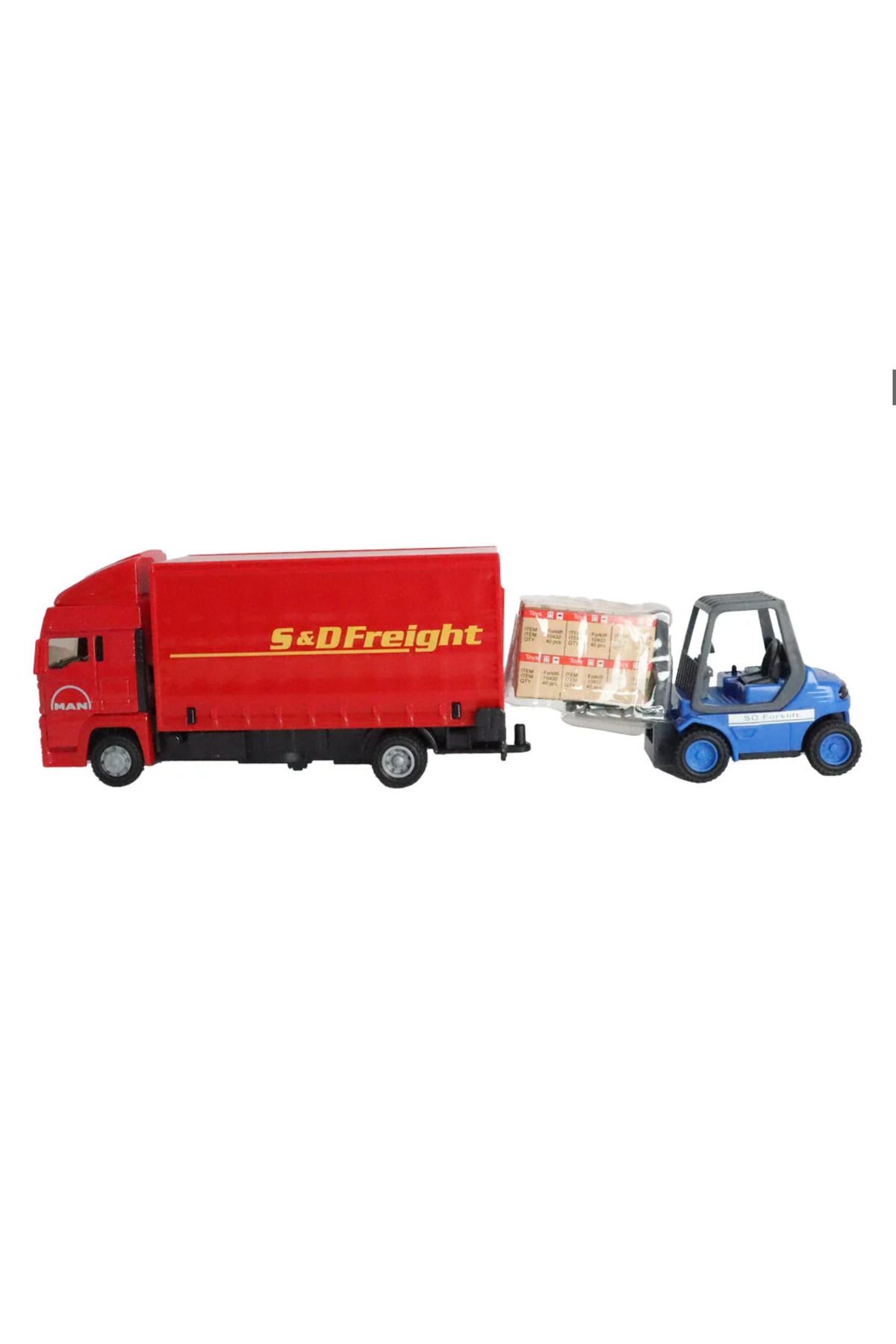 swilex Man Kırmızı Kamyon ve Forklift
