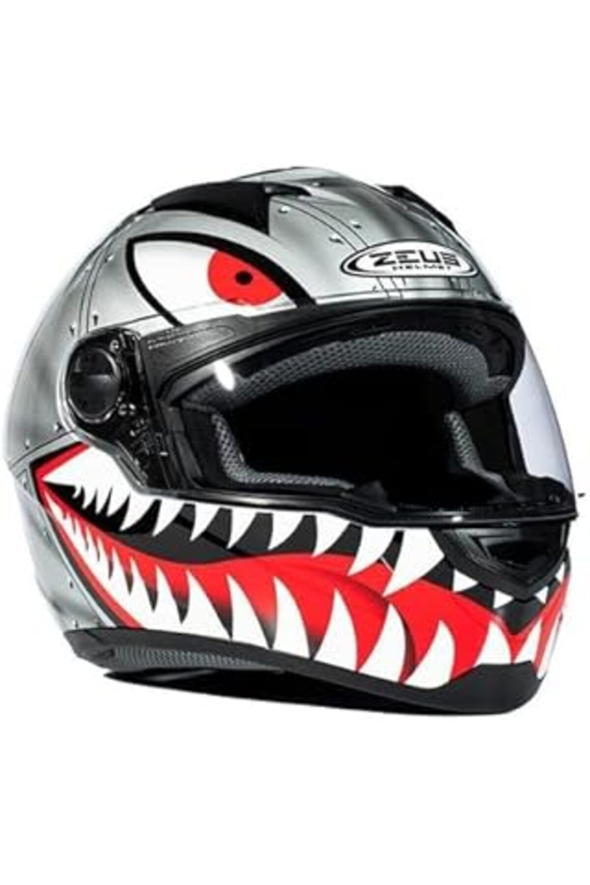 Mu Art Ahşap Zeus Zs-811A Al38 Motosiklet Kaskı Kapalı Kask Slv Black Xl