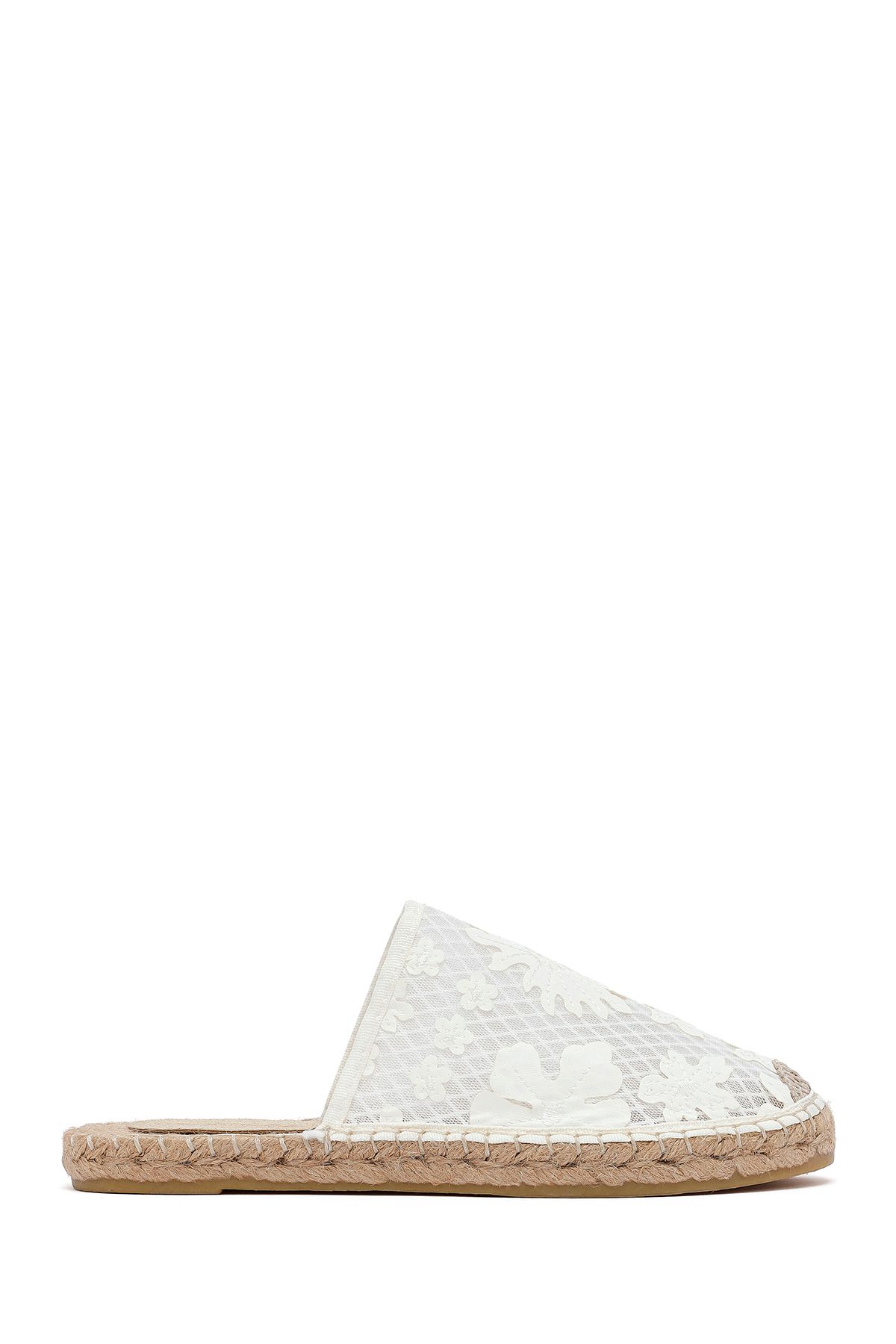 Derimod Kadın Krem Desenli Espadril Terlik 25SFD20626F