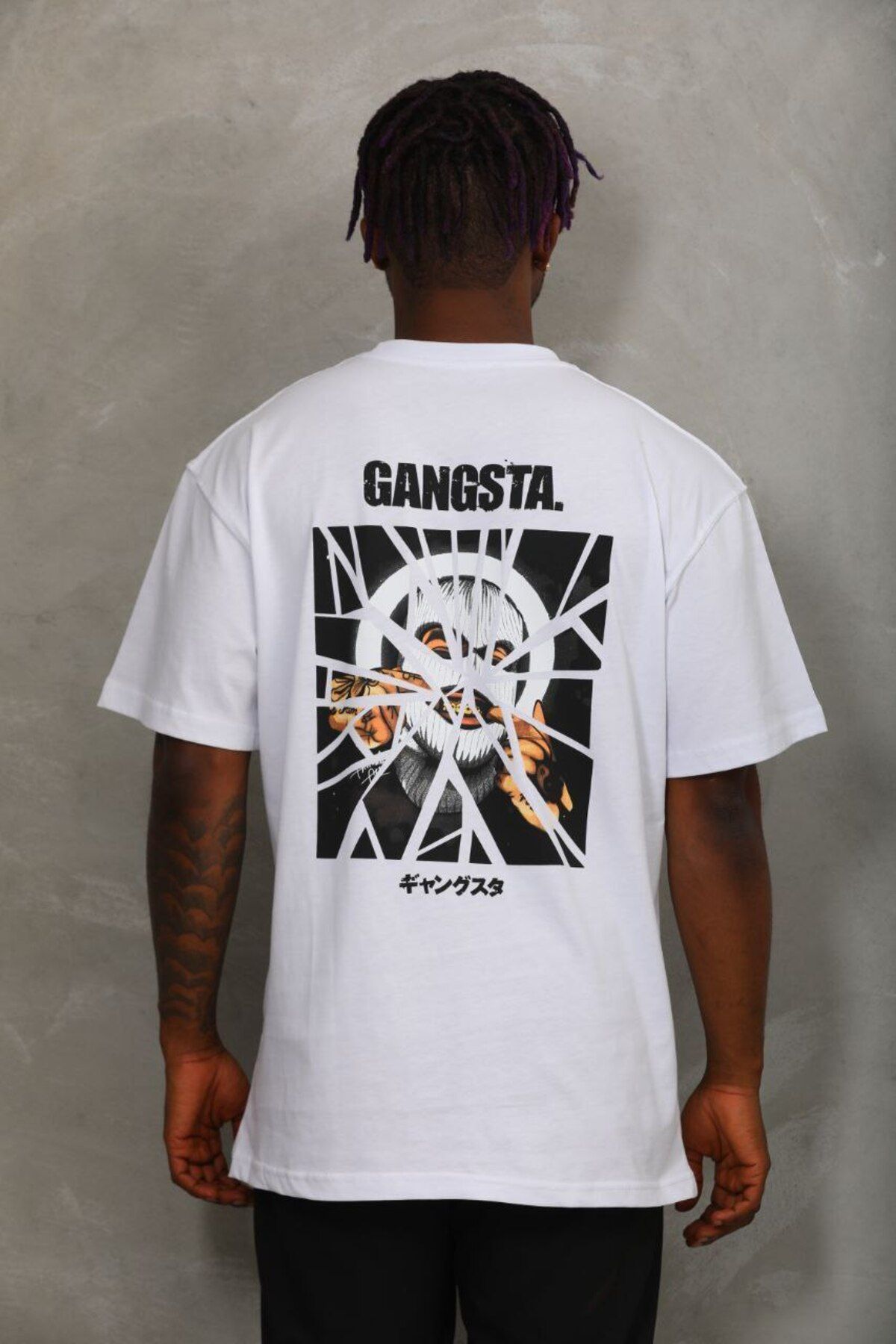 AURA Baskılı Oversize Bisiklet Yaka Unisex T-Shirt