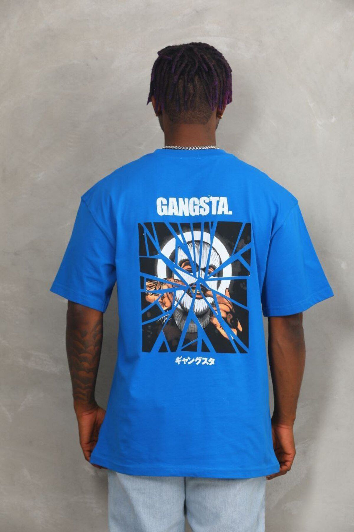 AURA Baskılı Oversize Bisiklet Yaka Unisex T-Shirt