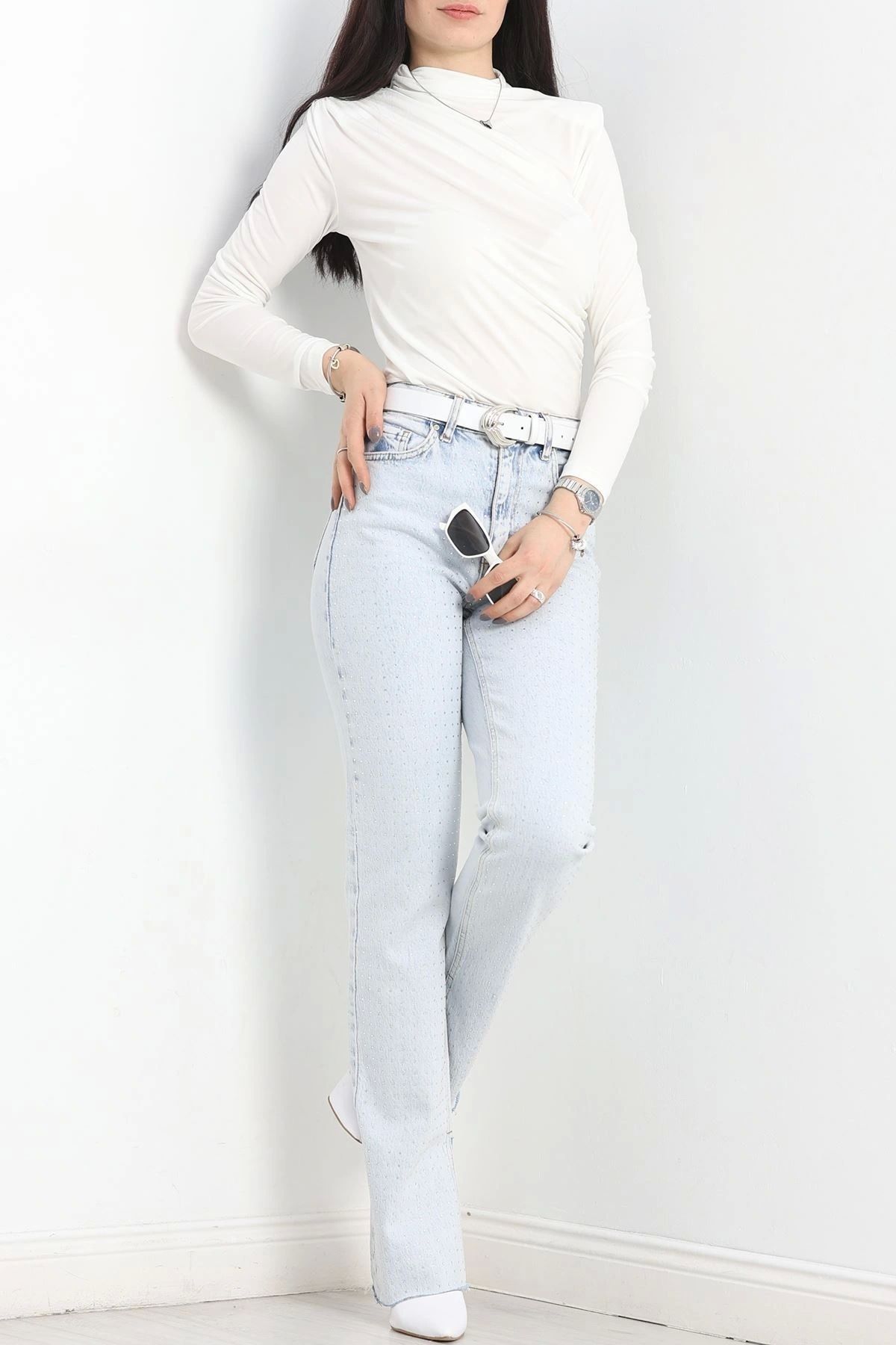 OurStyles Vatkalı Çıtçıtlı Body Beyaz - 1183.2031.